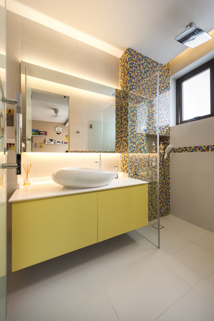 Mediterranean, Rustic, Scandinavian Design - Bathroom - Landed House - Design by Space Vision Design Pte Ltd