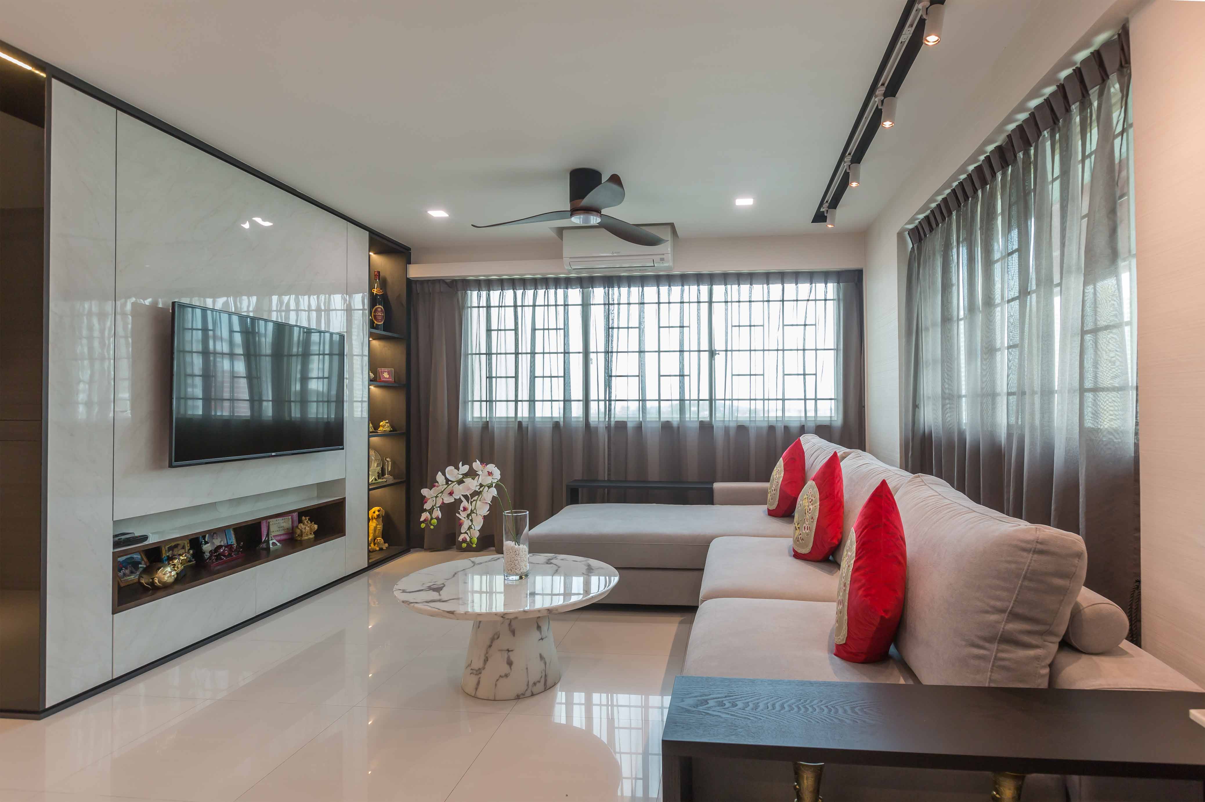 Modern Design - Living Room - HDB 4 Room - Design by Spacious Planners Pte Ltd