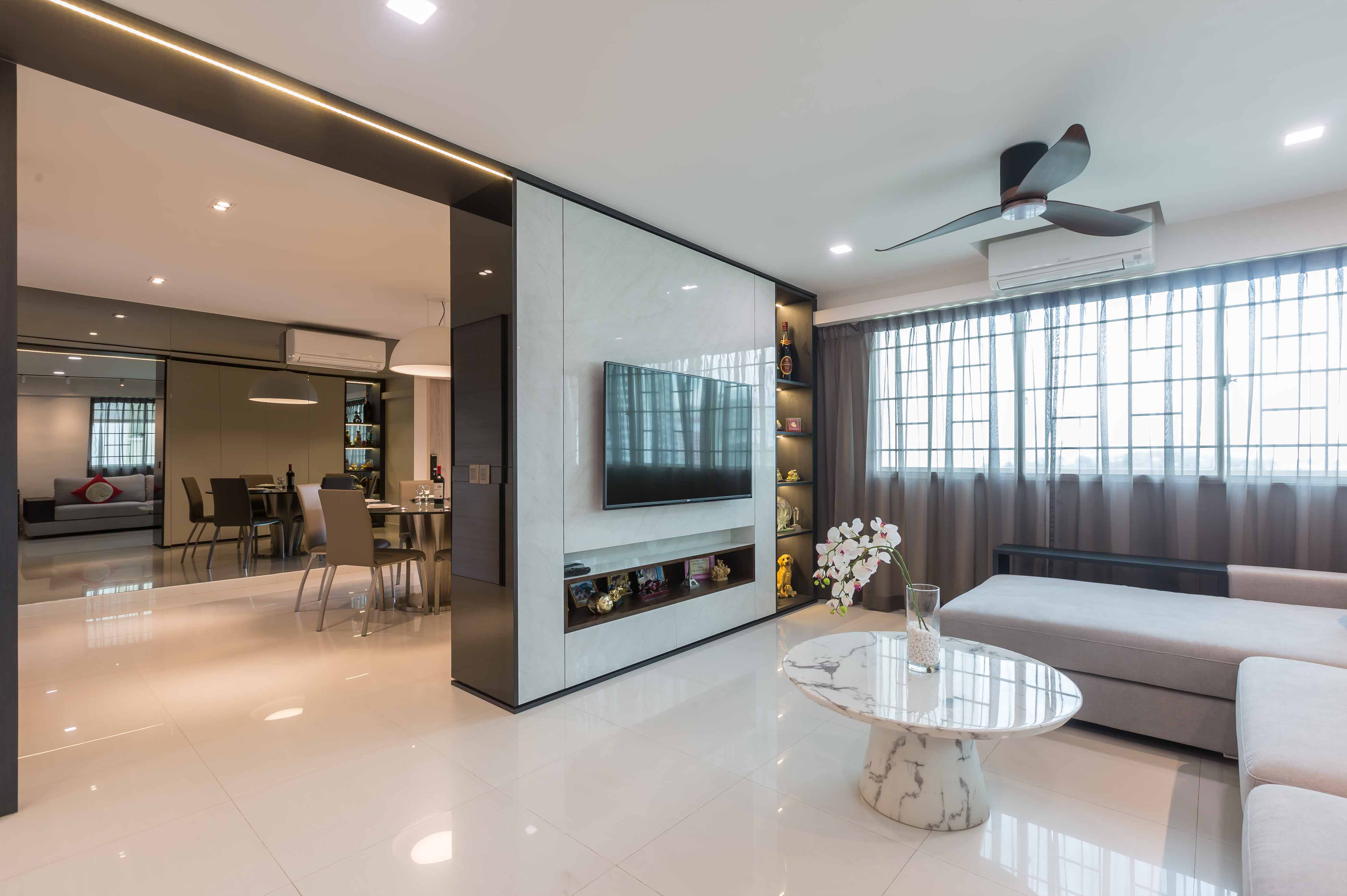 Modern Design - Living Room - HDB 4 Room - Design by Spacious Planners Pte Ltd