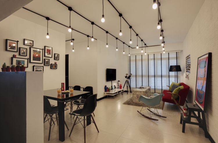 Industrial, Scandinavian Design - Living Room - HDB 4 Room - Design by Spacious Planners Pte Ltd