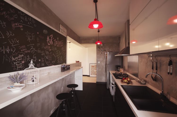 Industrial, Scandinavian Design - Kitchen - HDB 4 Room - Design by Spacious Planners Pte Ltd