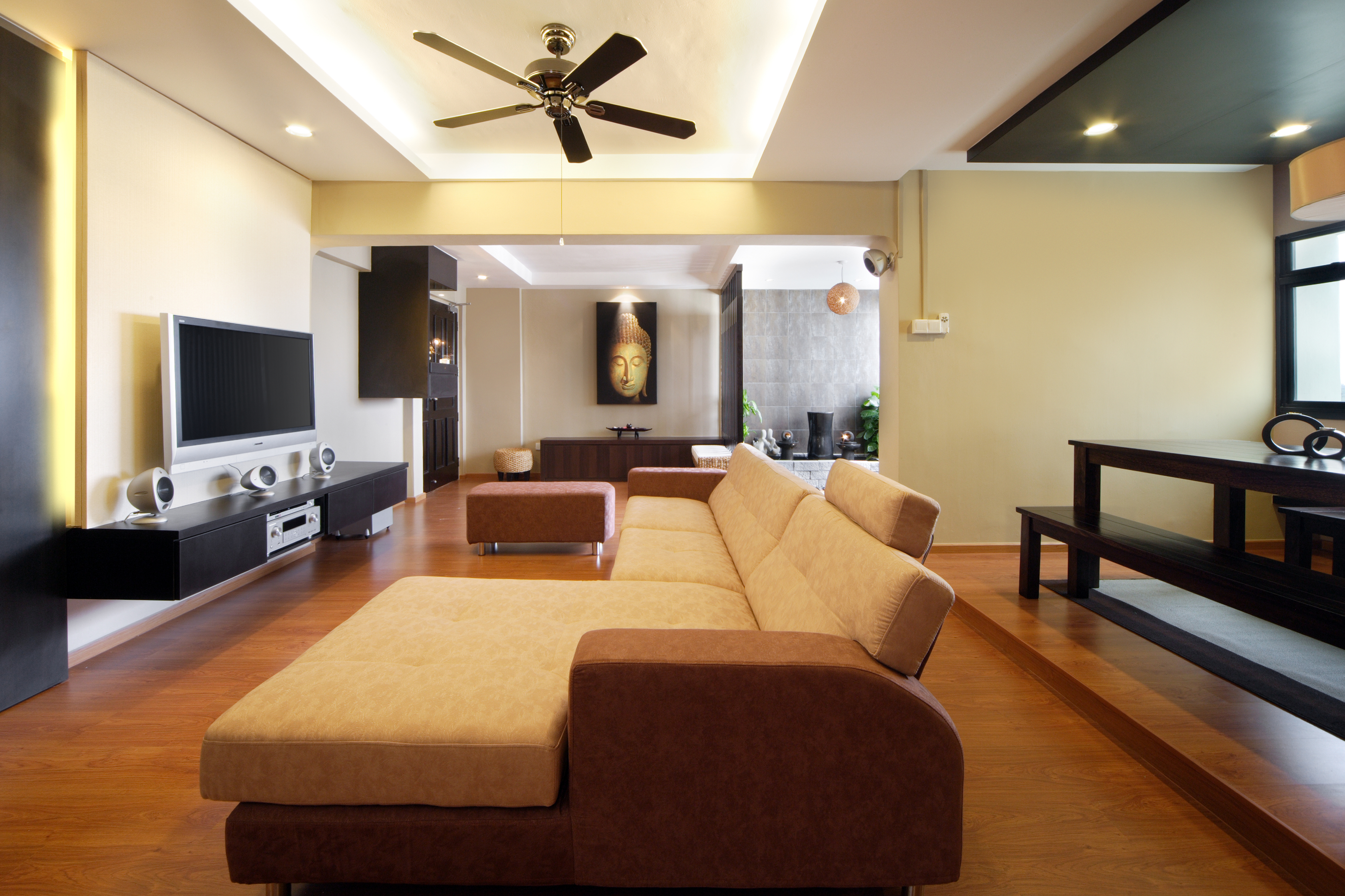 Resort Design - Living Room - HDB Executive Apartment - Design by Square Room Decor Pte Ltd