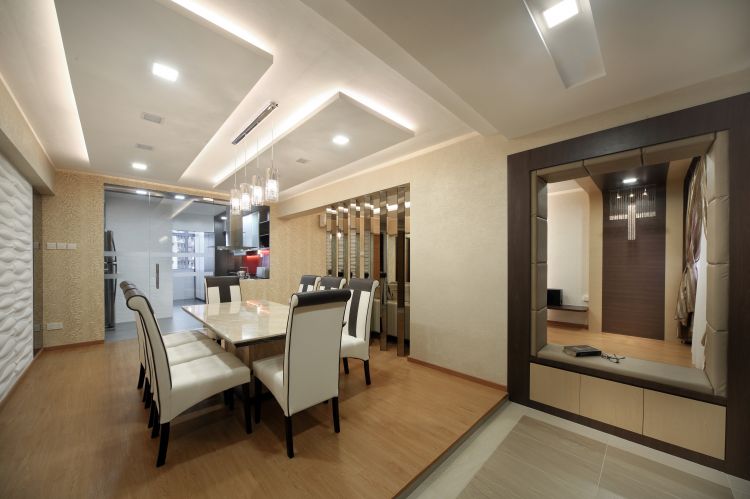 Contemporary, Modern Design - Dining Room - HDB 4 Room - Design by Square Room Decor Pte Ltd