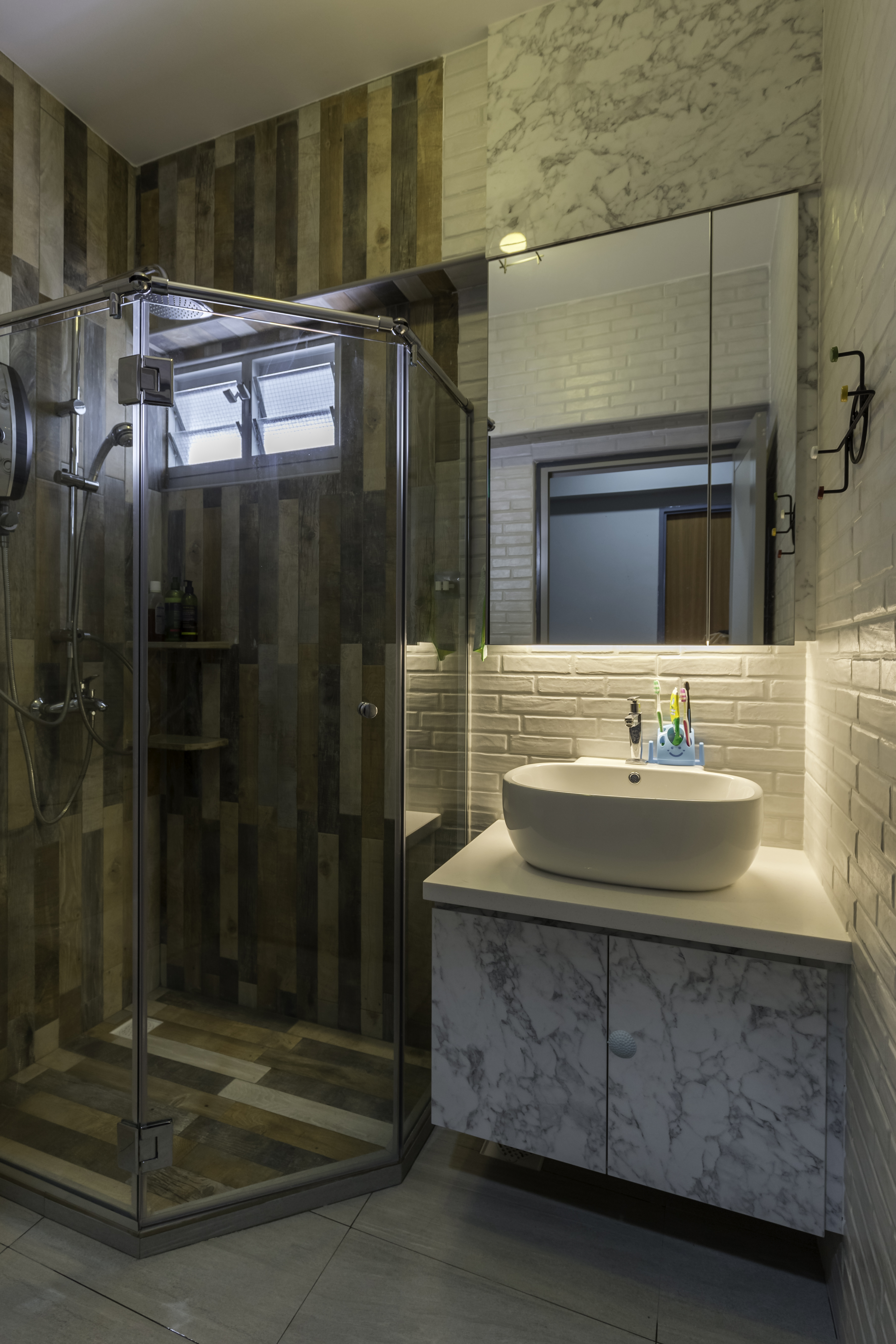 Industrial Design - Bathroom - HDB 4 Room - Design by Starry Homestead Pte Ltd