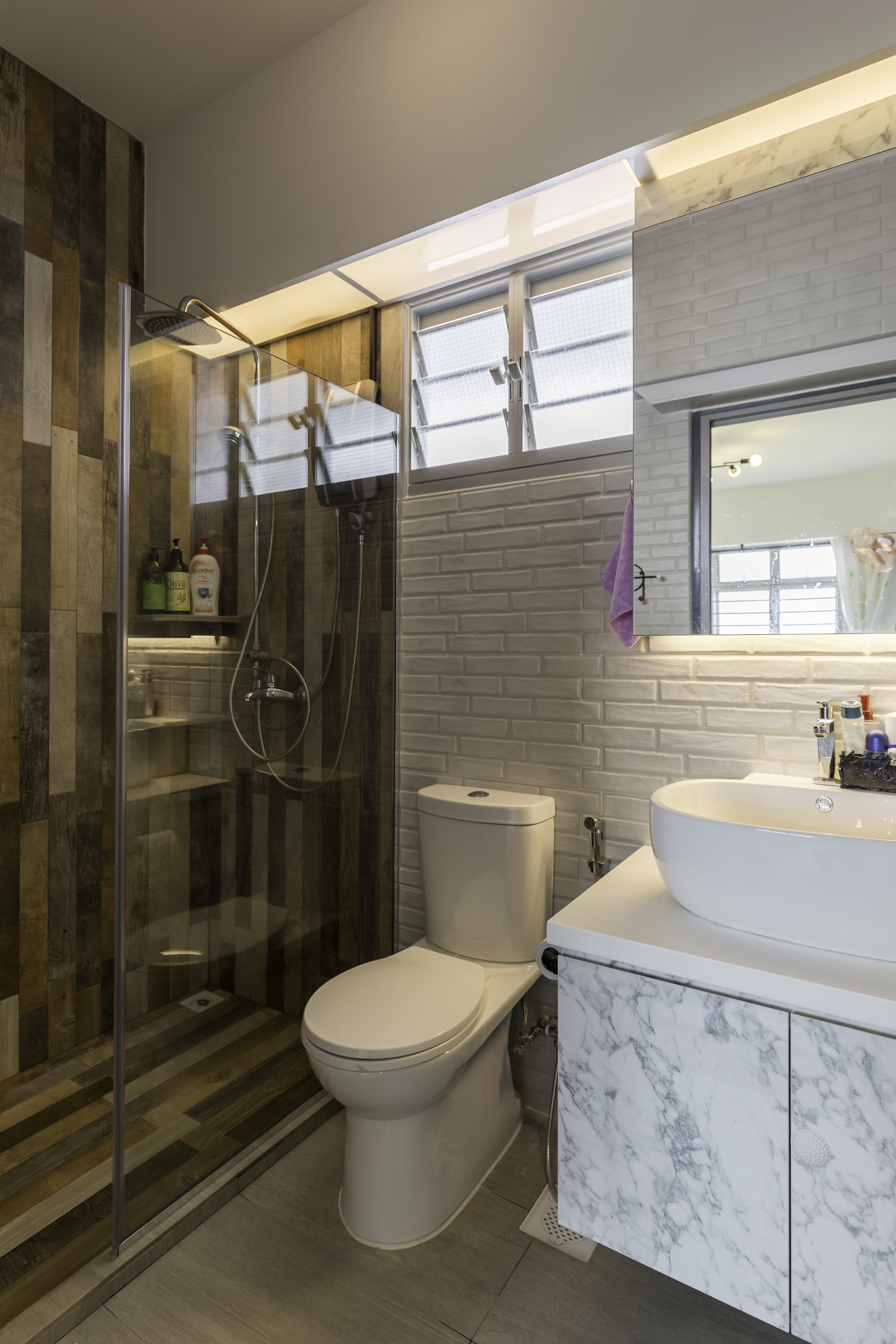 Industrial Design - Bathroom - HDB 4 Room - Design by Starry Homestead Pte Ltd