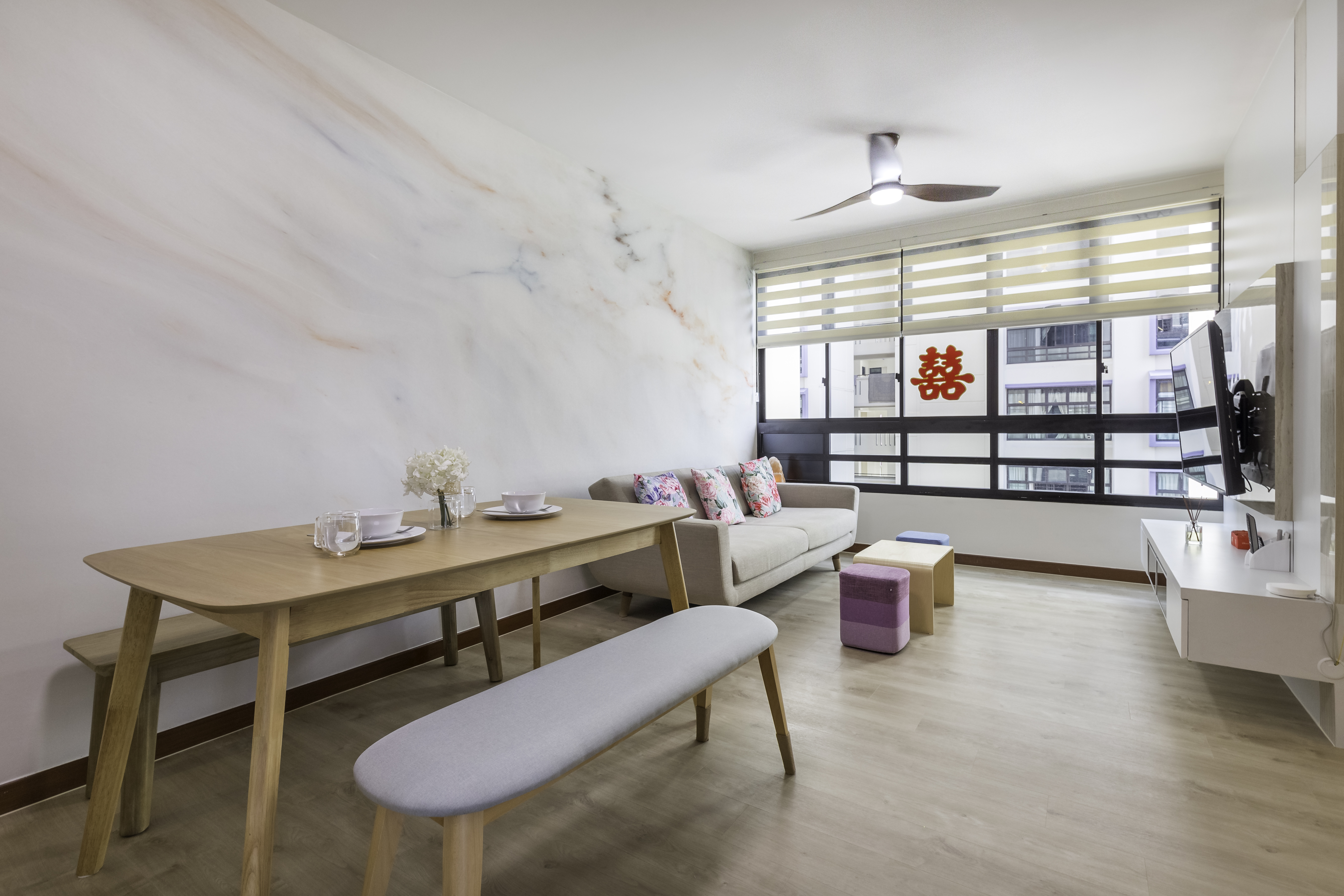 Scandinavian Design - Living Room - HDB 3 Room - Design by Starry Homestead Pte Ltd