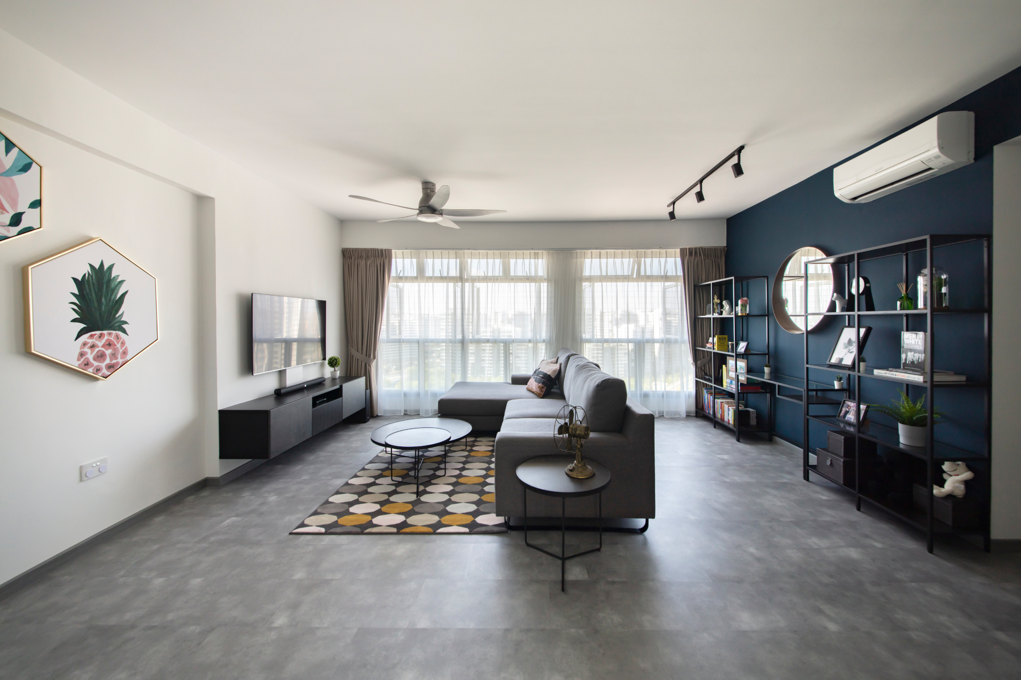 Industrial, Modern Design - Living Room - HDB 5 Room - Design by Starry Homestead Pte Ltd