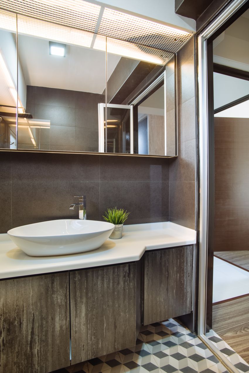 Industrial Design - Bathroom - HDB 4 Room - Design by Starry Homestead Pte Ltd