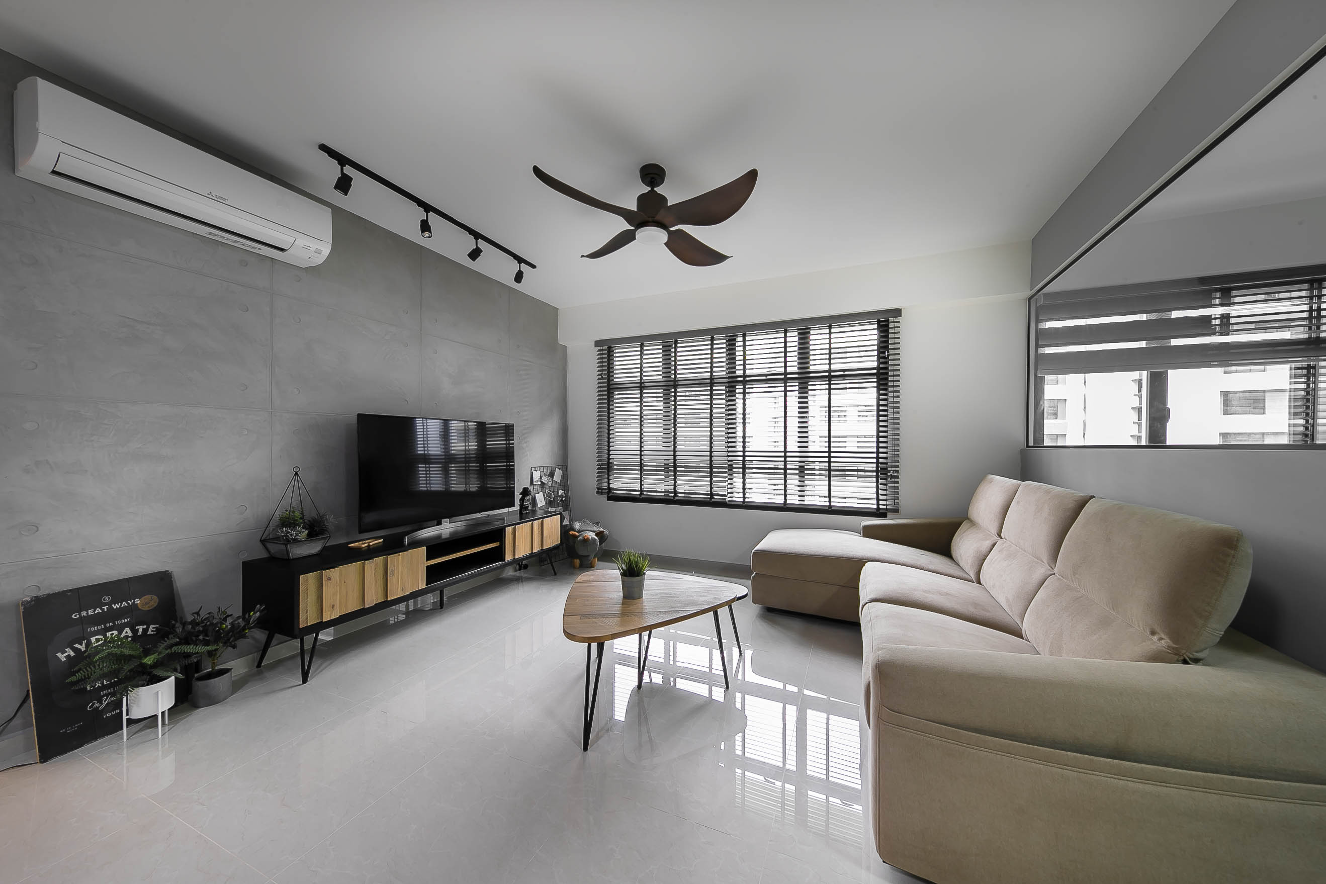 Industrial, Modern Design - Living Room - HDB 5 Room - Design by Starry Homestead Pte Ltd