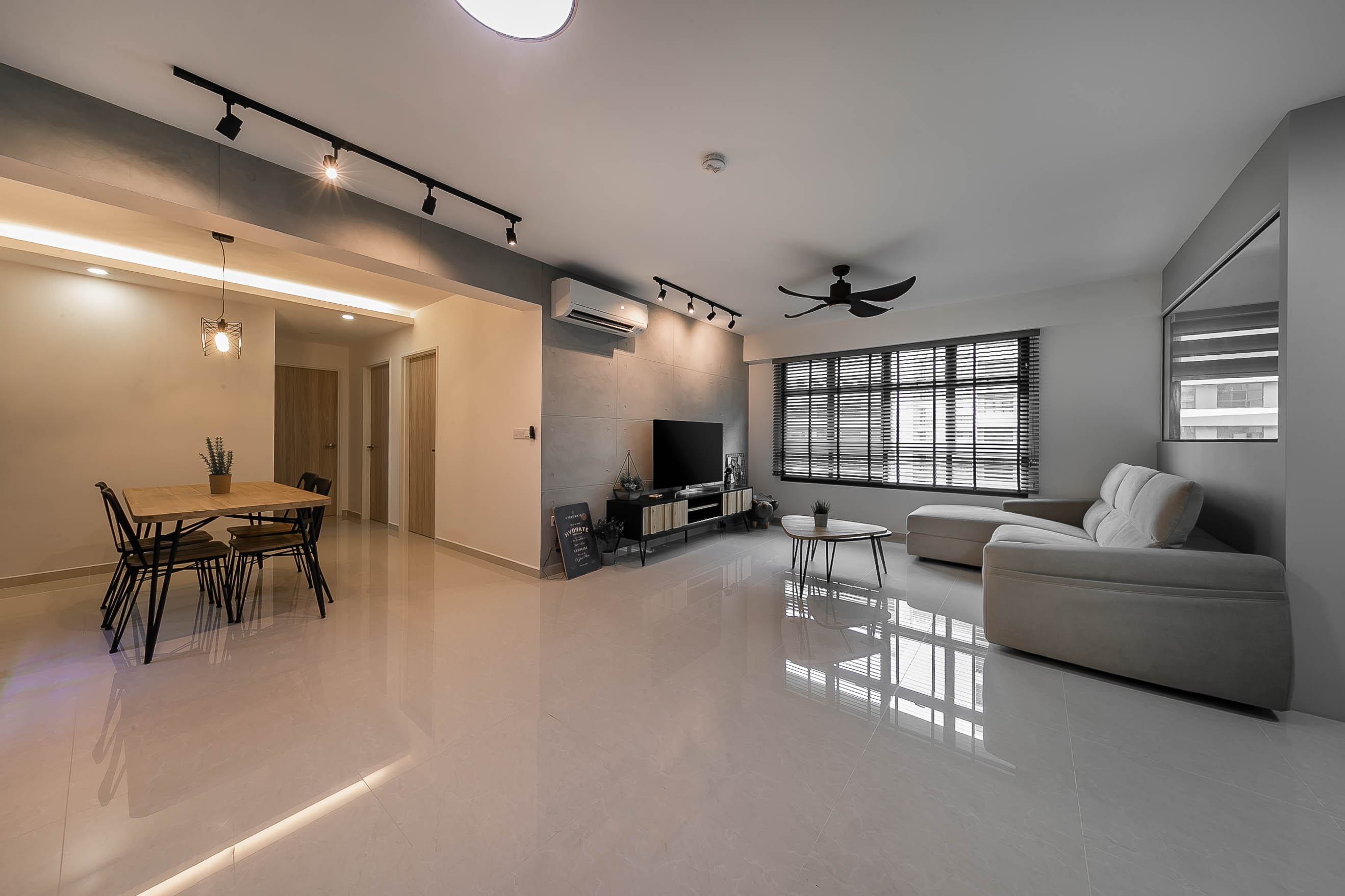 Industrial, Modern Design - Living Room - HDB 5 Room - Design by Starry Homestead Pte Ltd