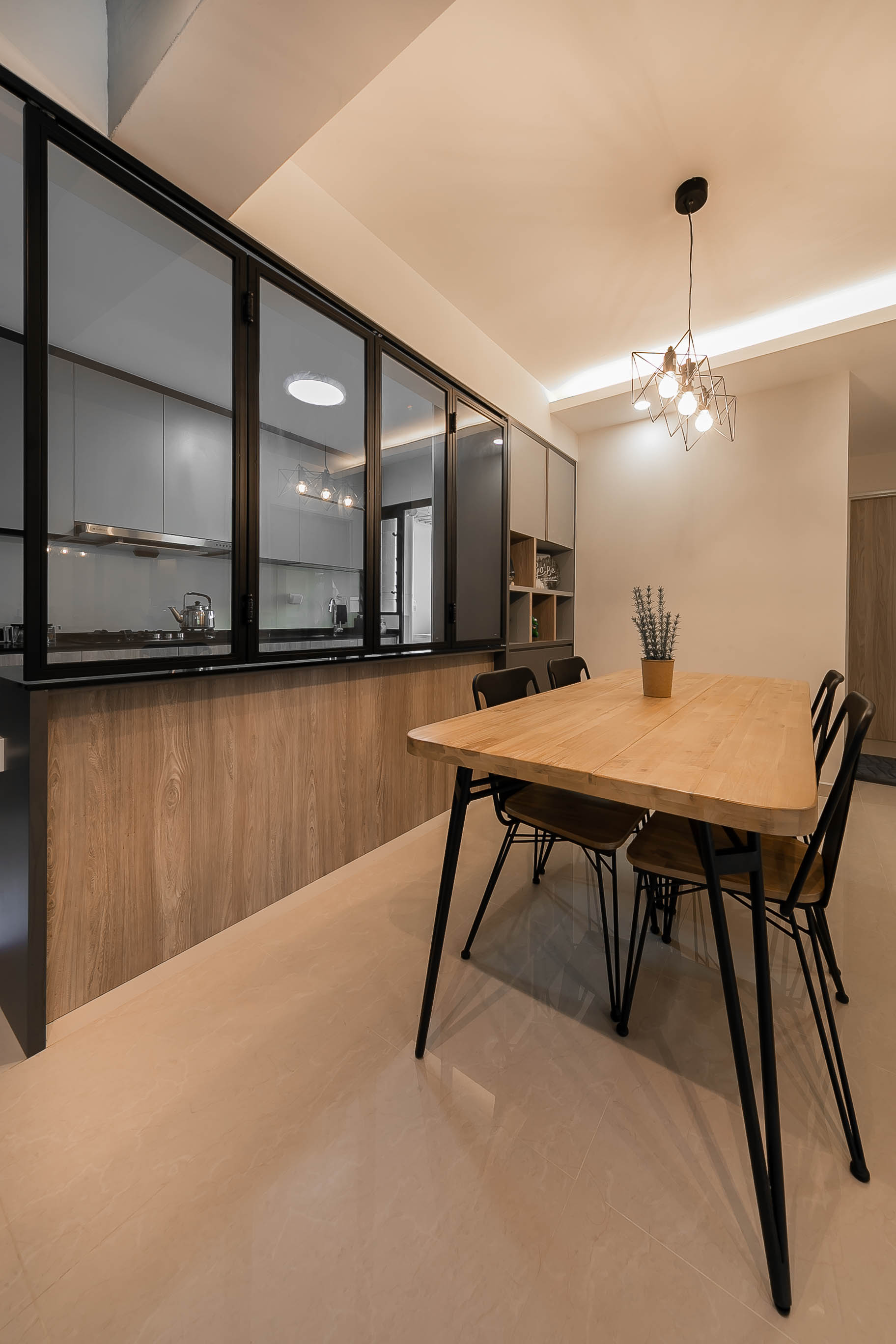 Industrial, Modern Design - Dining Room - HDB 5 Room - Design by Starry Homestead Pte Ltd