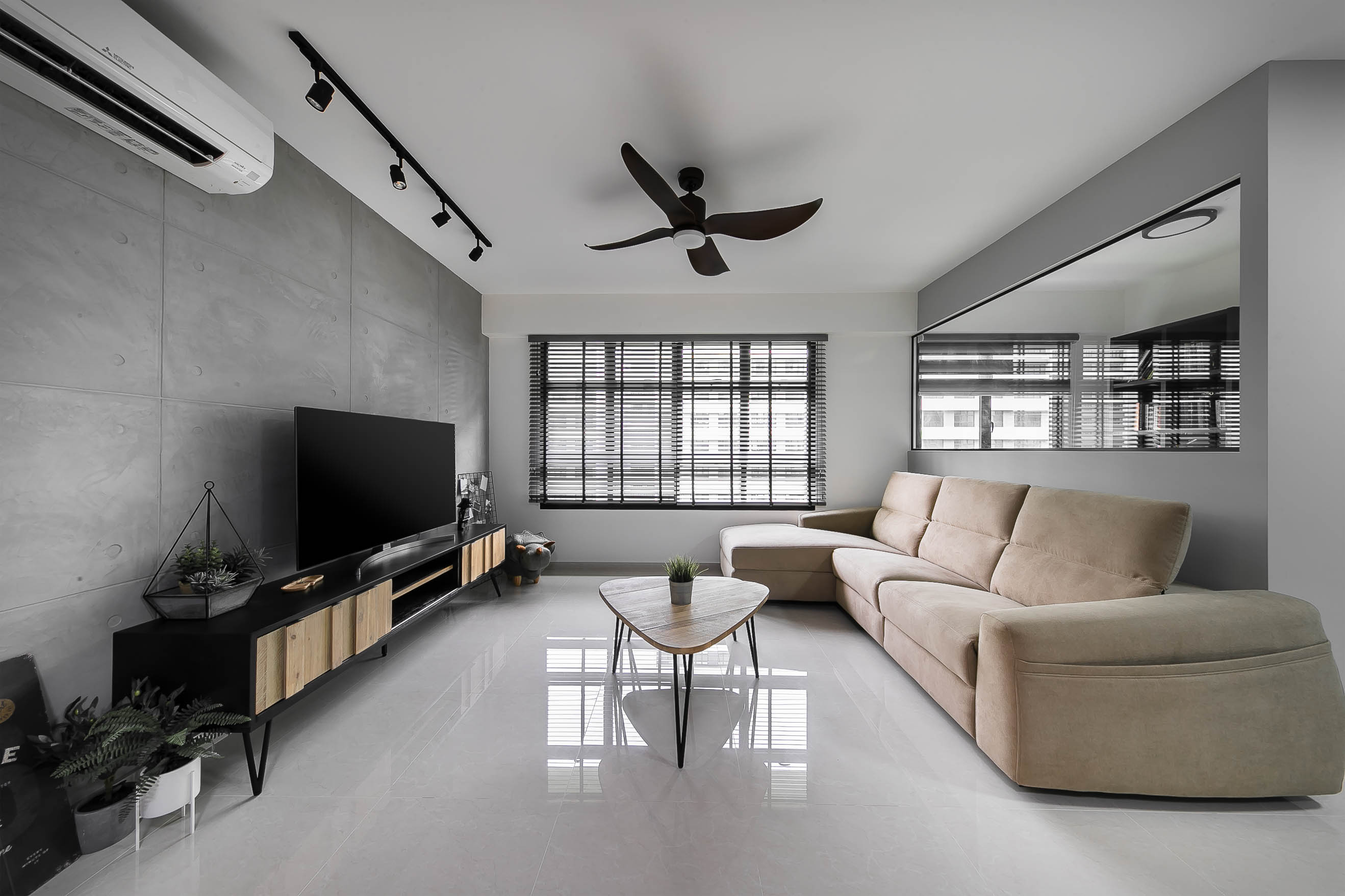 Industrial, Modern Design - Living Room - HDB 5 Room - Design by Starry Homestead Pte Ltd
