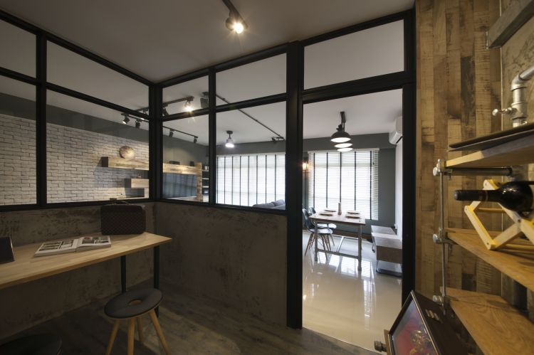 Industrial, Minimalist, Scandinavian Design - Study Room - HDB 5 Room - Design by Starry Homestead Pte Ltd