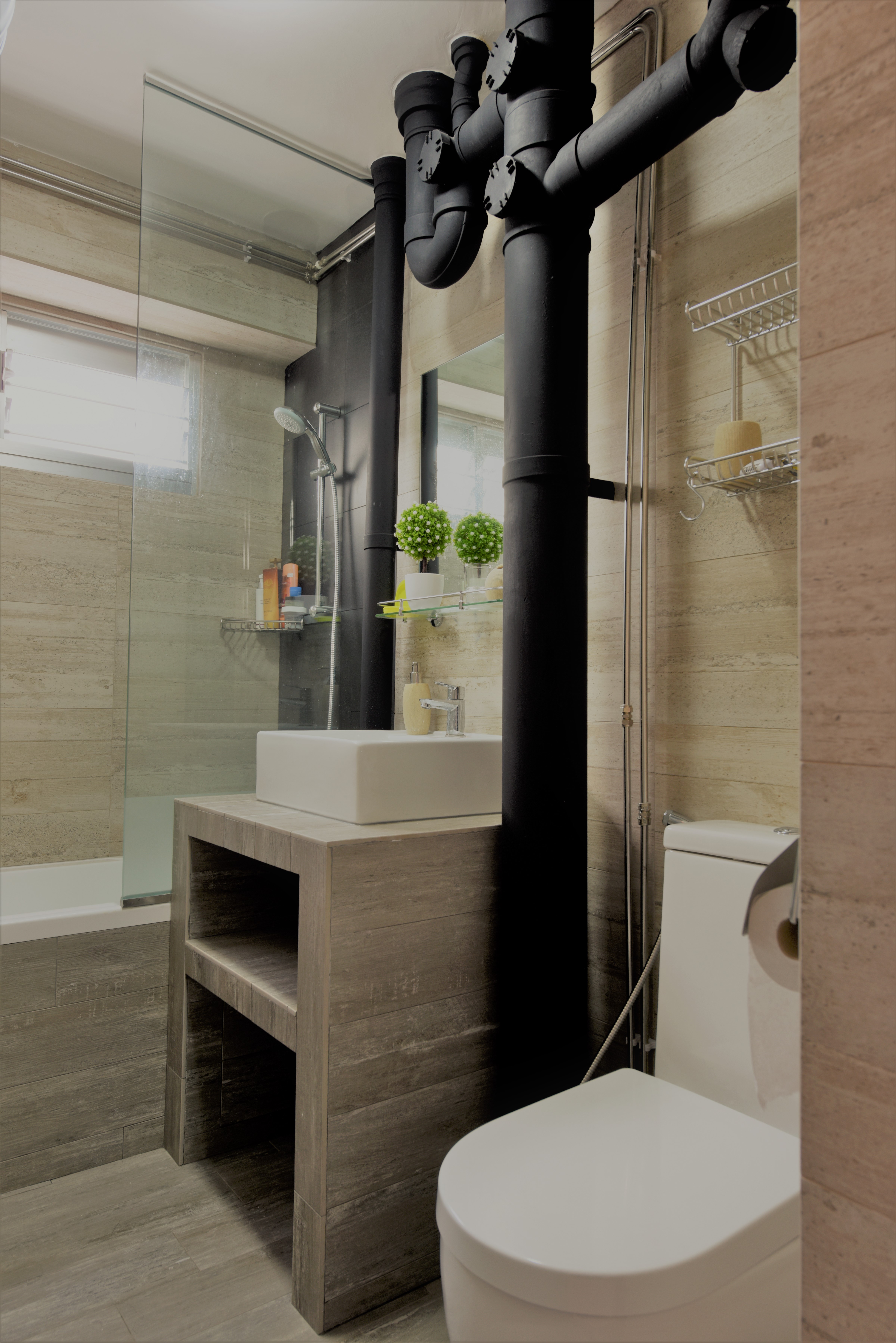 Industrial, Minimalist Design - Bathroom - HDB 5 Room - Design by Starry Homestead Pte Ltd