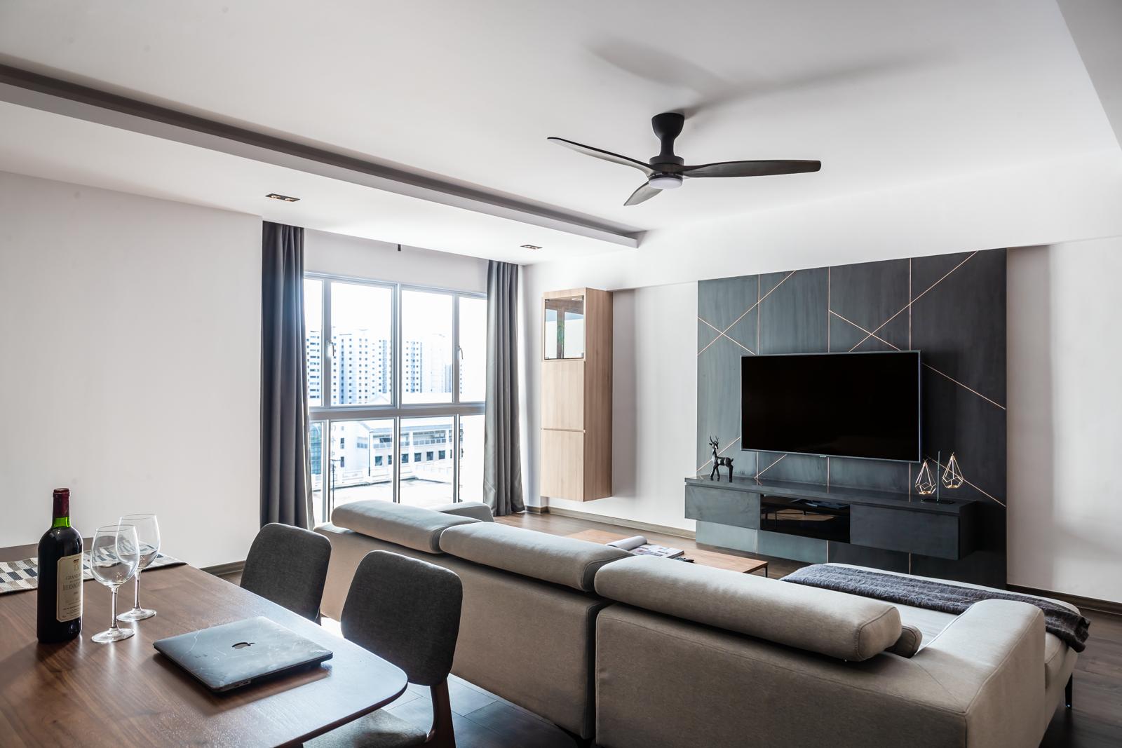Contemporary, Modern Design - Living Room - HDB 5 Room - Design by Swiss Interior Design Pte Ltd