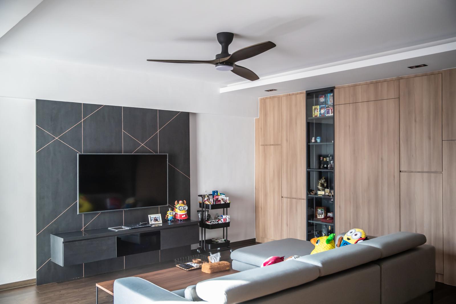 Contemporary, Modern Design - Living Room - HDB 5 Room - Design by Swiss Interior Design Pte Ltd