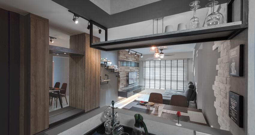 Industrial, Scandinavian Design - Living Room - HDB 4 Room - Design by Swiss Interior Design Pte Ltd