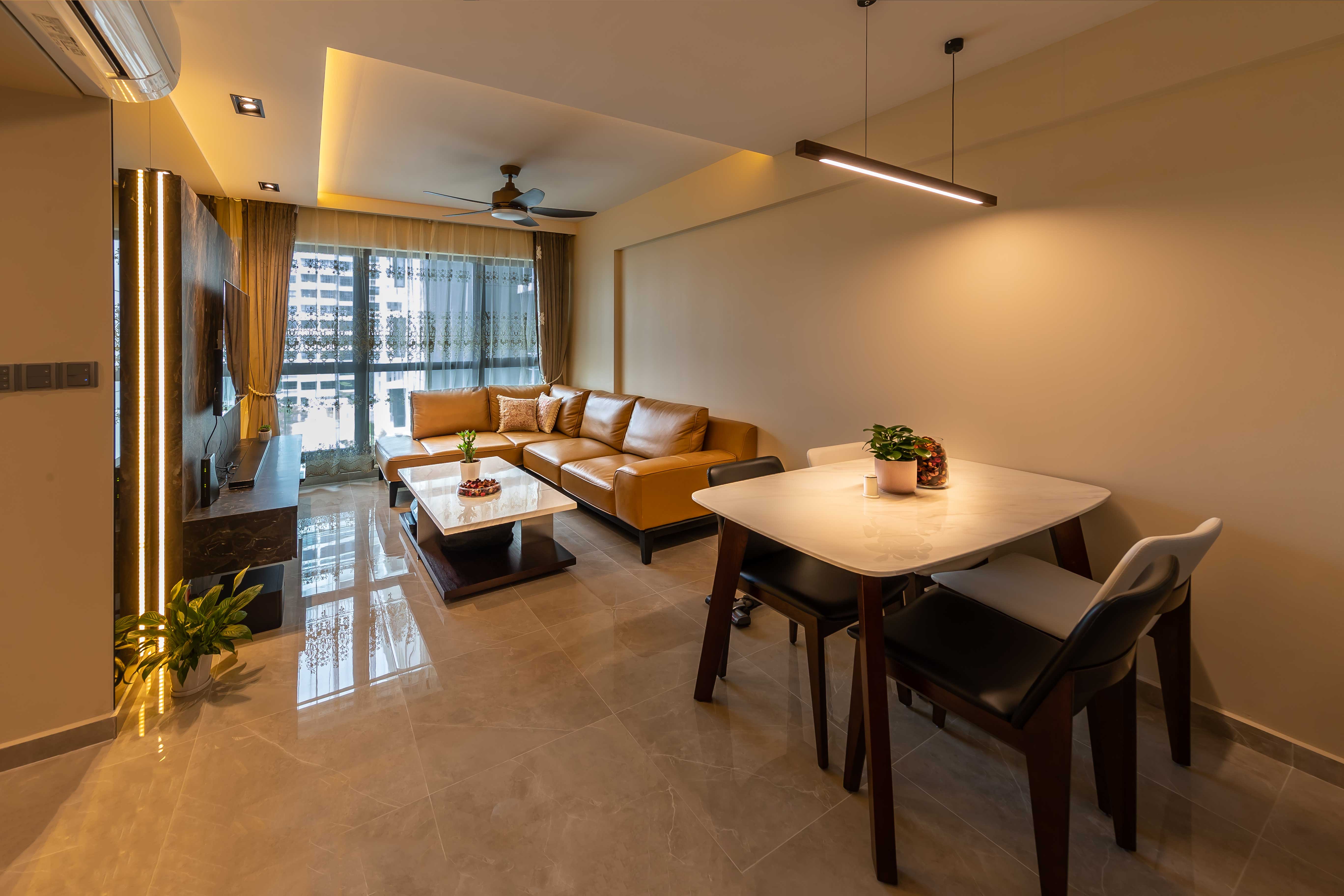 Classical, Modern Design - Living Room - HDB 4 Room - Design by Swiss Interior Design Pte Ltd