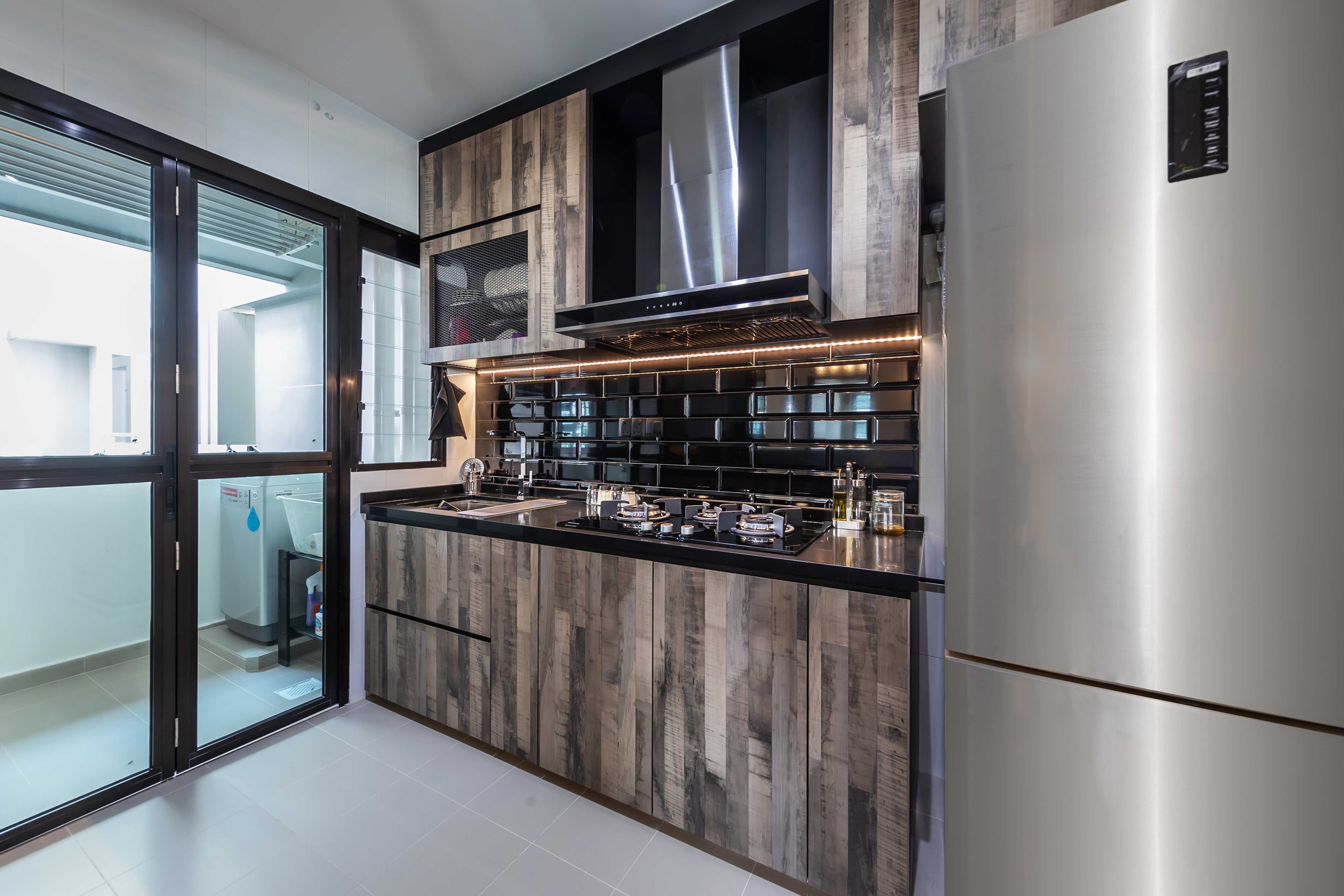 Industrial Design - Kitchen - HDB 4 Room - Design by Swiss Interior Design Pte Ltd