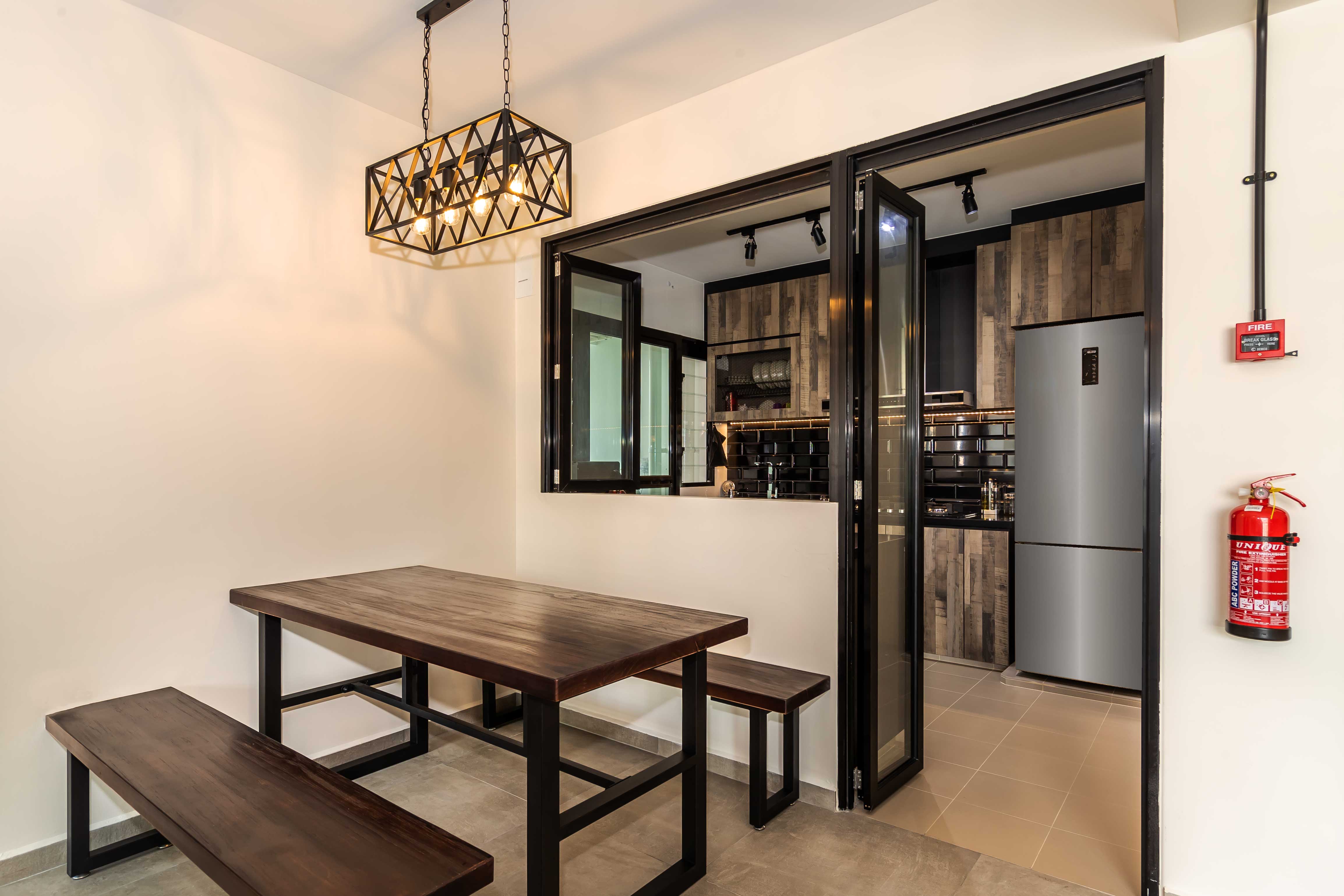 Industrial Design - Dining Room - HDB 4 Room - Design by Swiss Interior Design Pte Ltd