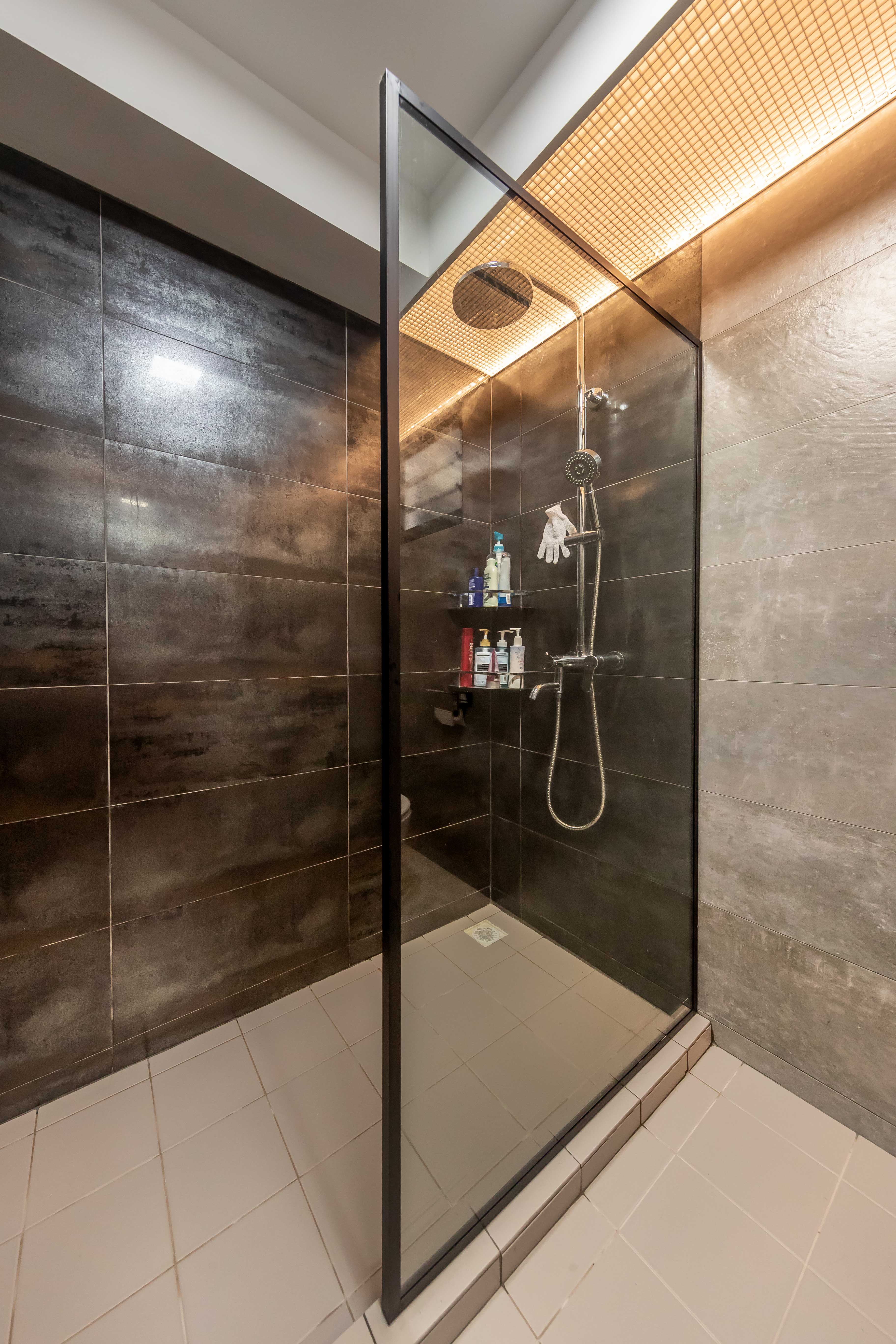 Industrial Design - Bathroom - HDB 4 Room - Design by Swiss Interior Design Pte Ltd