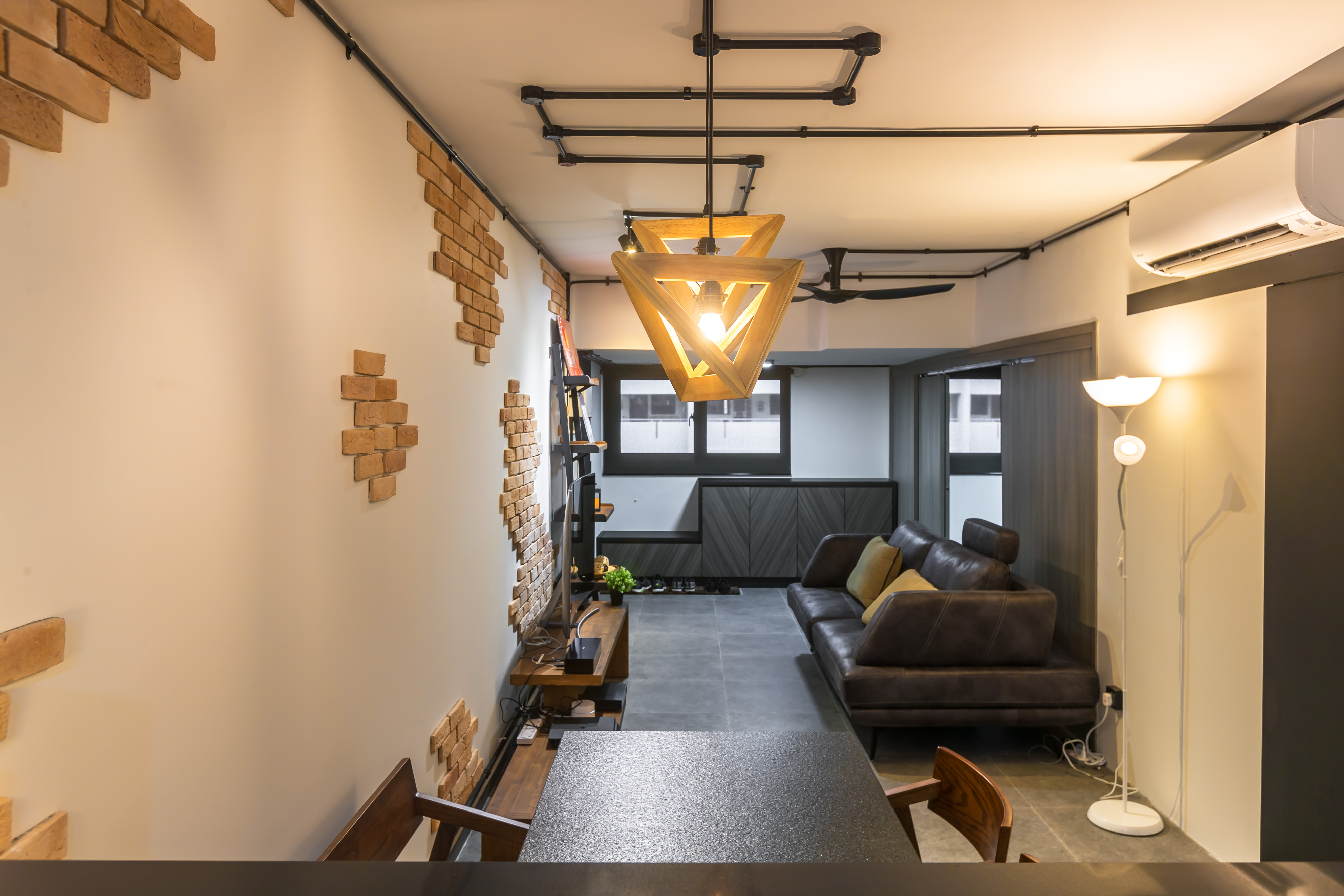 Industrial Design - Living Room - HDB 3 Room - Design by Swiss Interior Design Pte Ltd