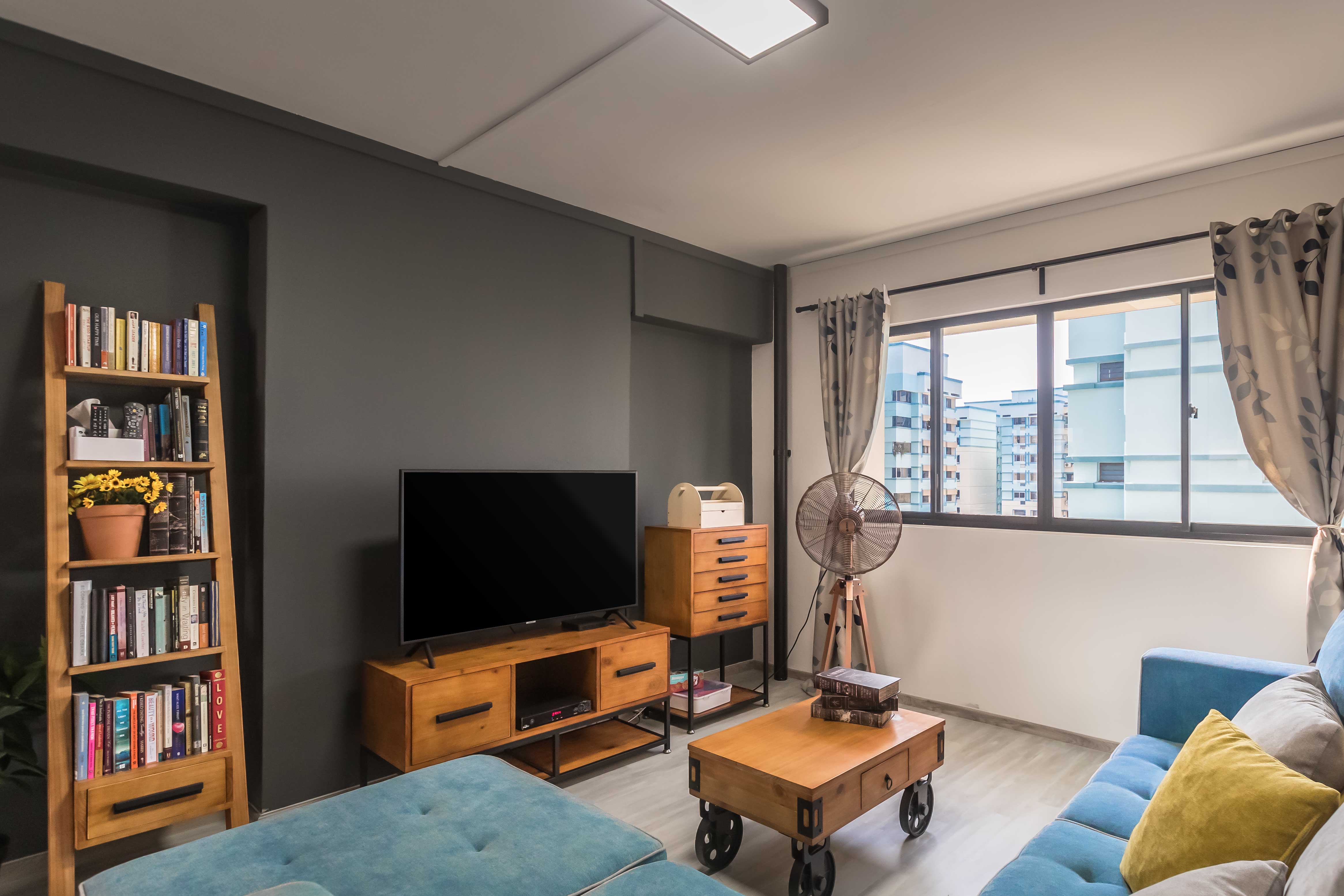 Rustic Design - Living Room - HDB Executive Apartment - Design by Swiss Interior Design Pte Ltd