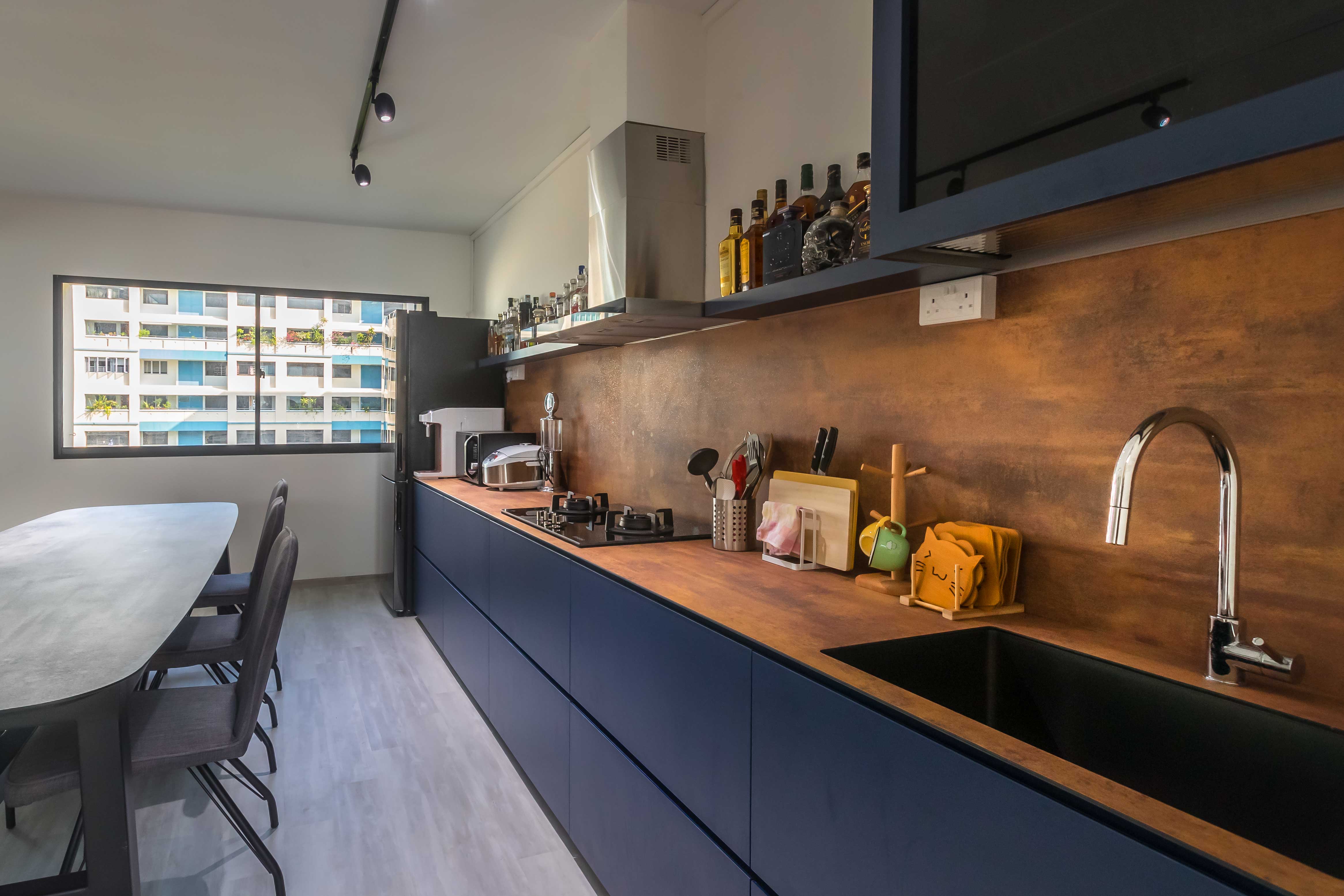 Rustic Design - Dining Room - HDB Executive Apartment - Design by Swiss Interior Design Pte Ltd