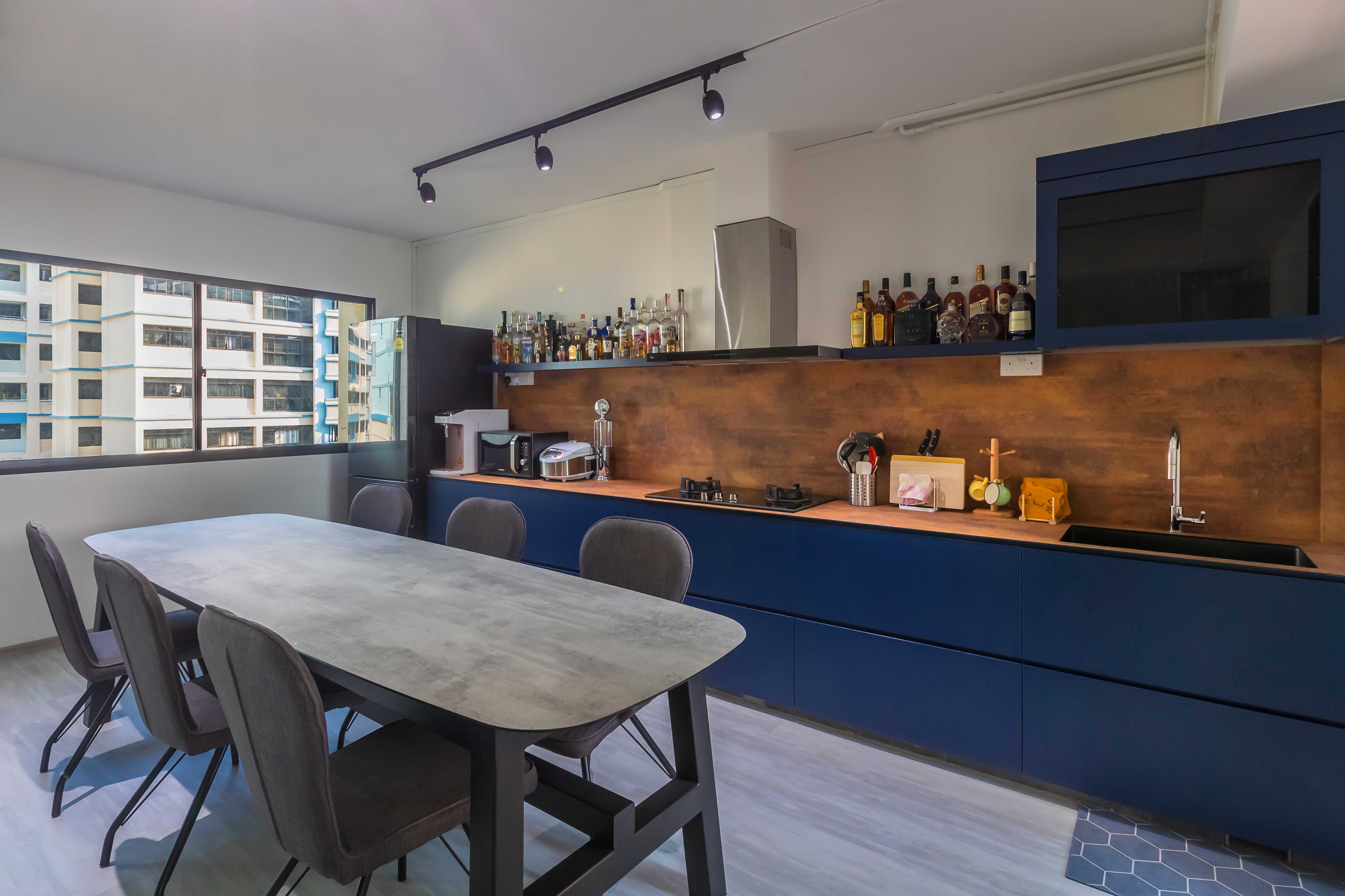 Rustic Design - Dining Room - HDB Executive Apartment - Design by Swiss Interior Design Pte Ltd