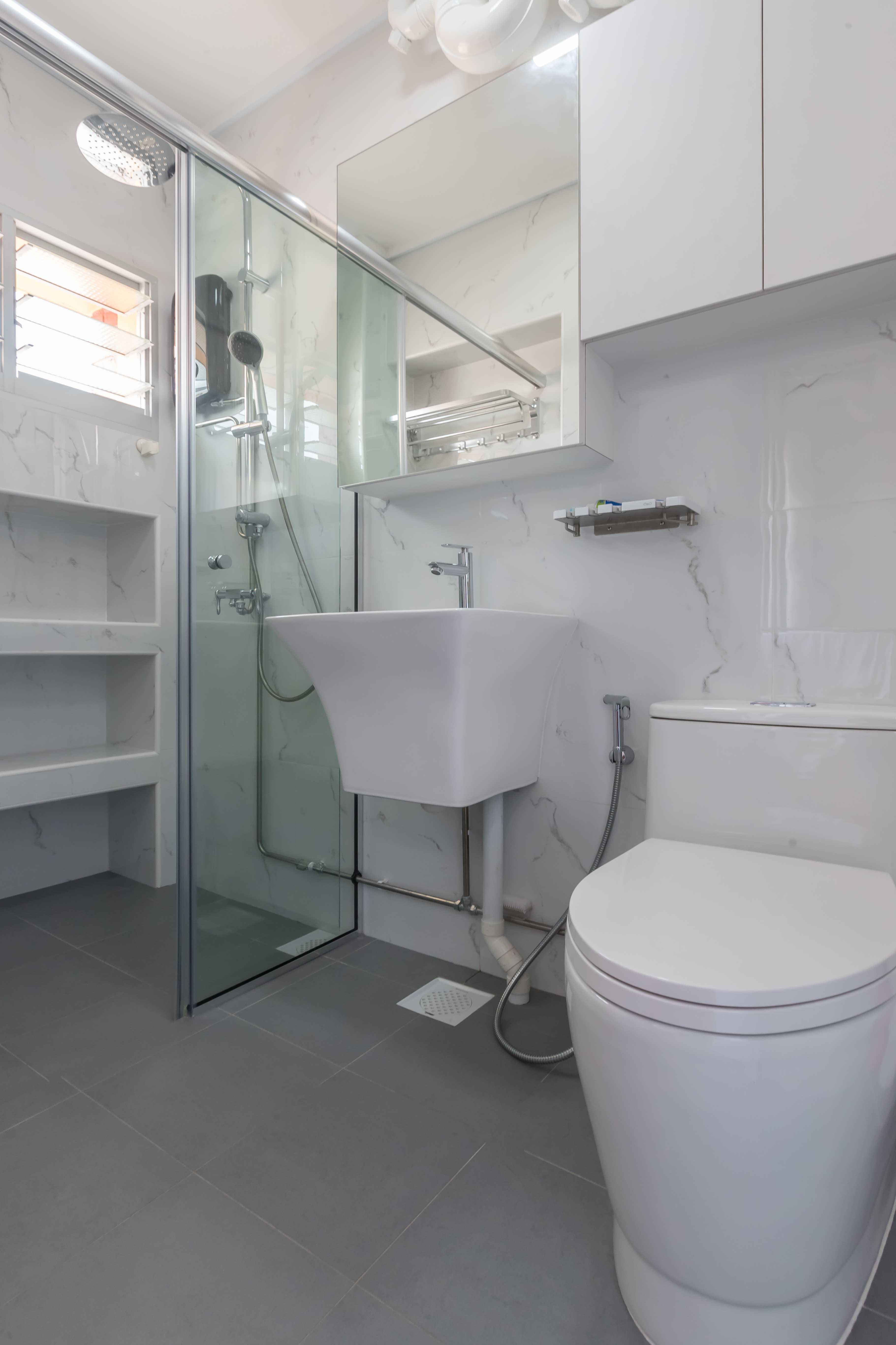 Modern Design - Bathroom - HDB 4 Room - Design by Swiss Interior Design Pte Ltd