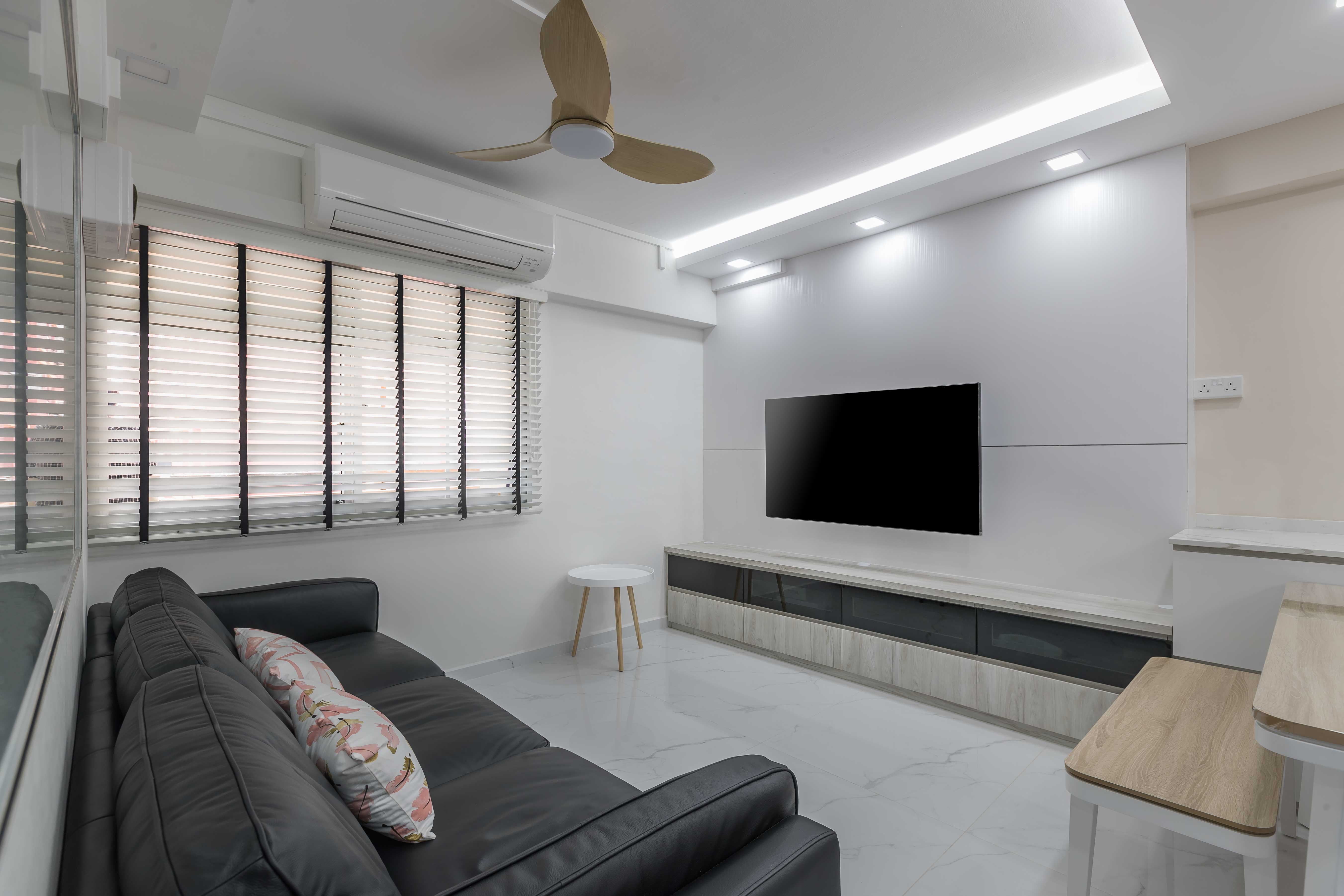 Modern Design - Living Room - HDB 4 Room - Design by Swiss Interior Design Pte Ltd