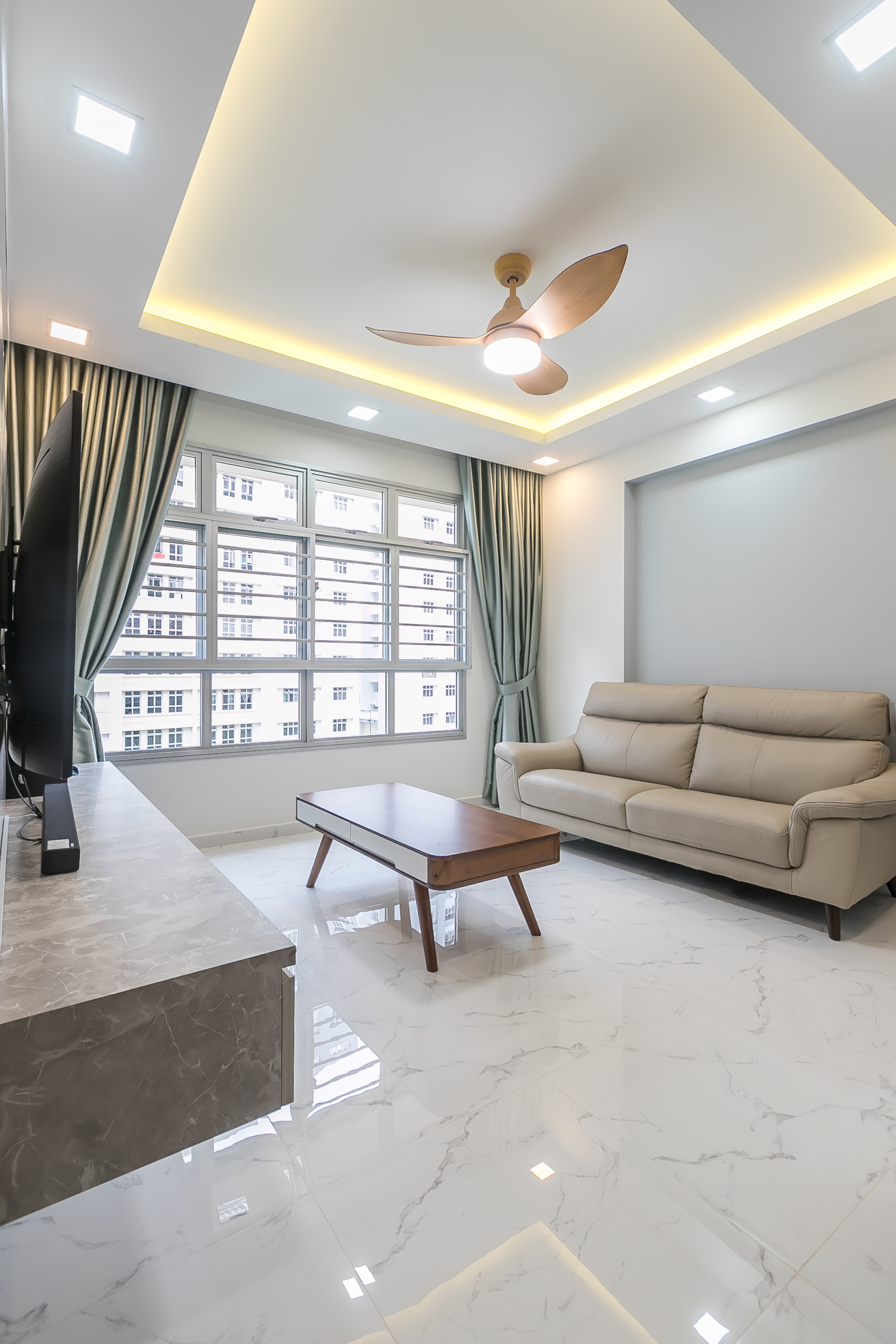 Modern Design - Living Room - HDB 4 Room - Design by Swiss Interior Design Pte Ltd