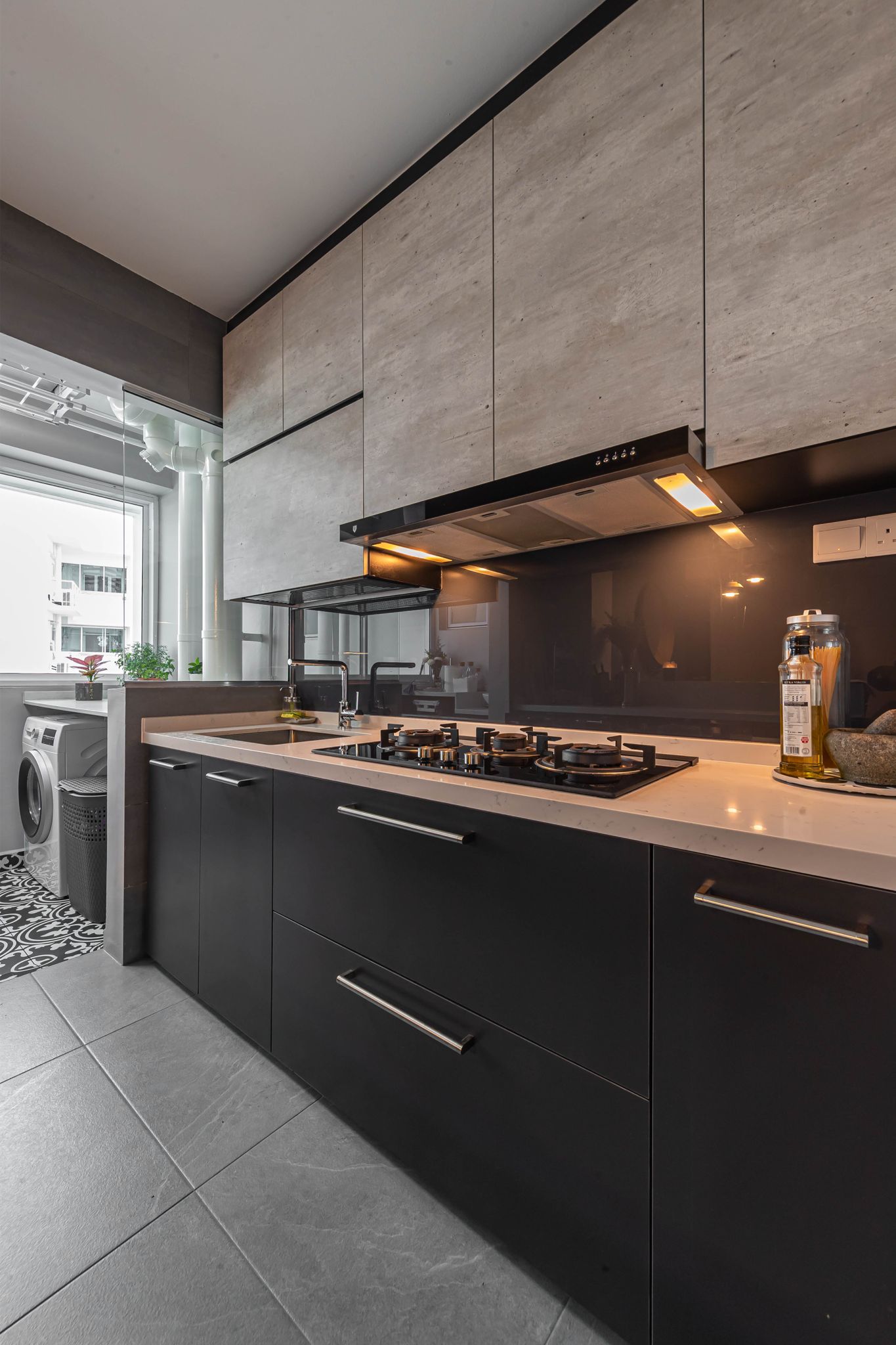 Modern, Retro Design - Kitchen - HDB 4 Room - Design by Swiss Interior Design Pte Ltd