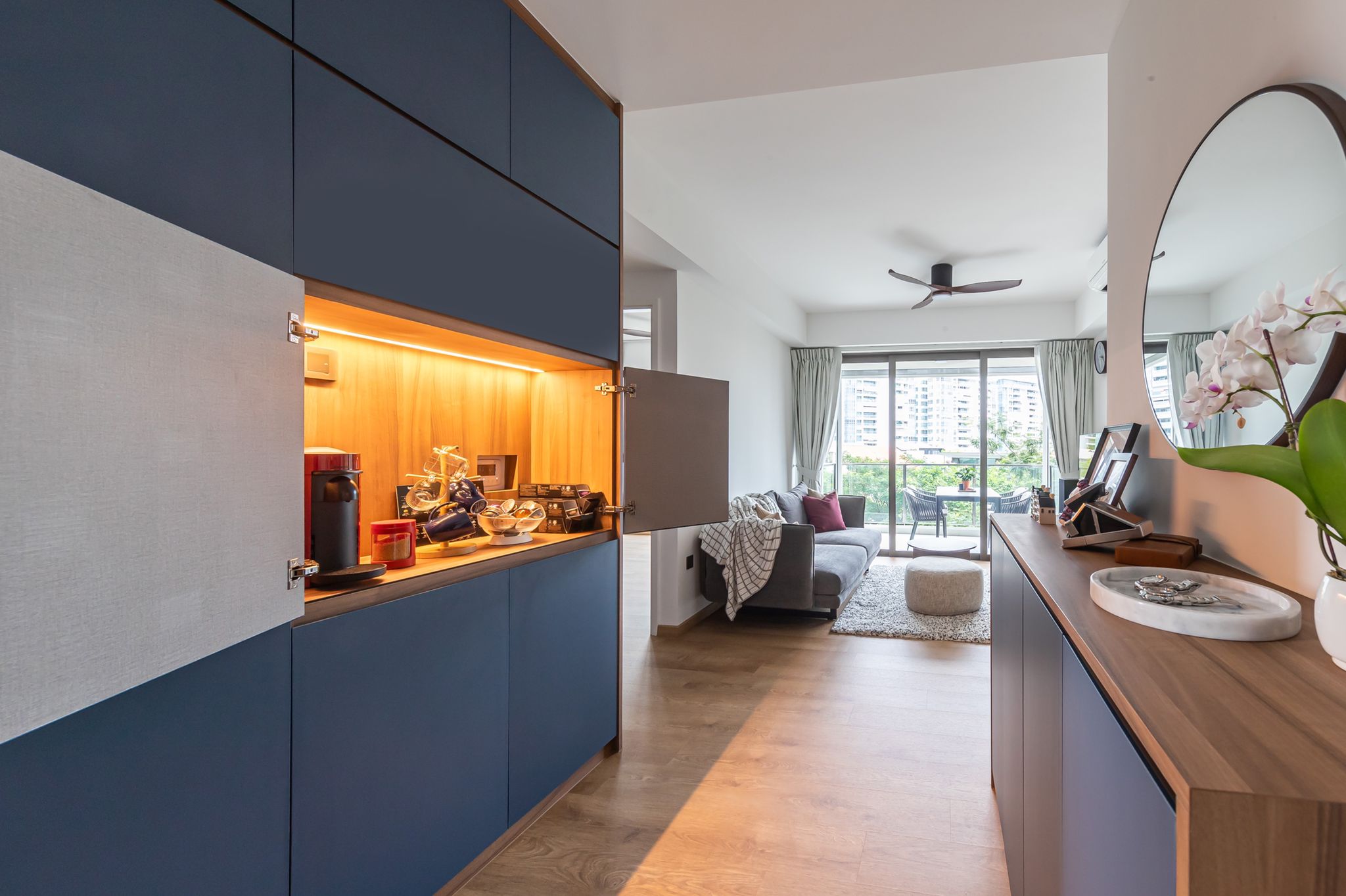 Mediterranean, Scandinavian Design - Living Room - Condominium - Design by Swiss Interior Design Pte Ltd