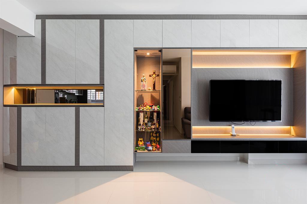 Modern Design - Living Room - HDB 4 Room - Design by Swiss Interior Design Pte Ltd