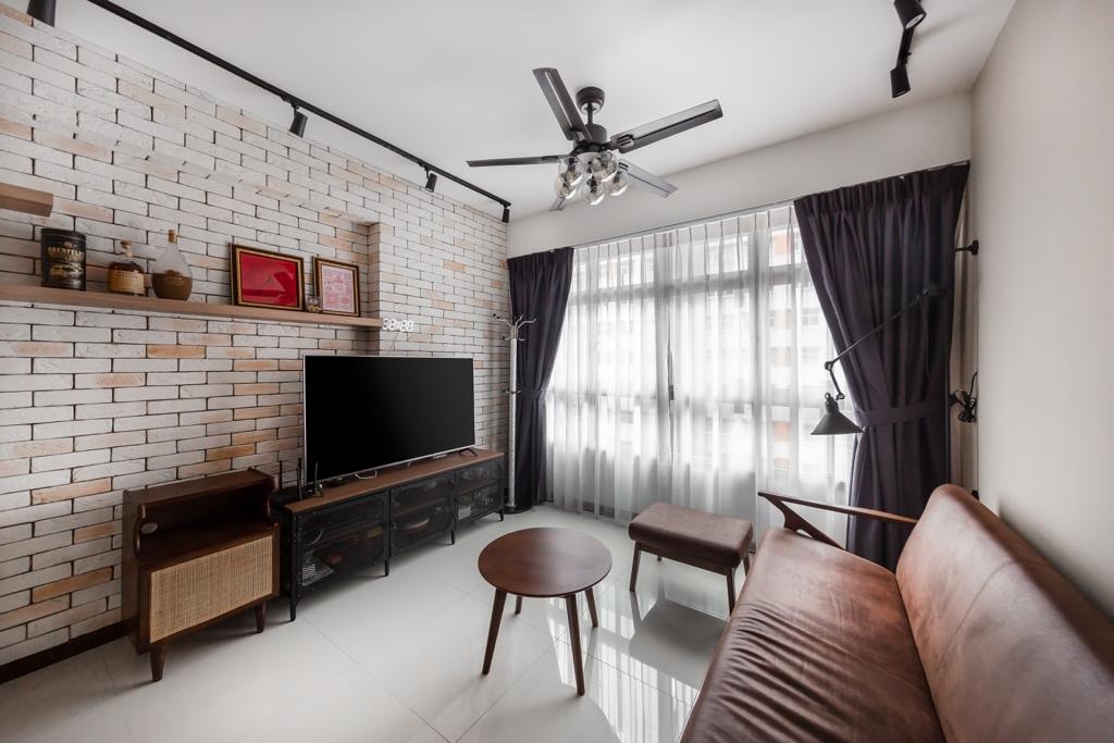 Industrial Design - Living Room - HDB 4 Room - Design by Swiss Interior Design Pte Ltd