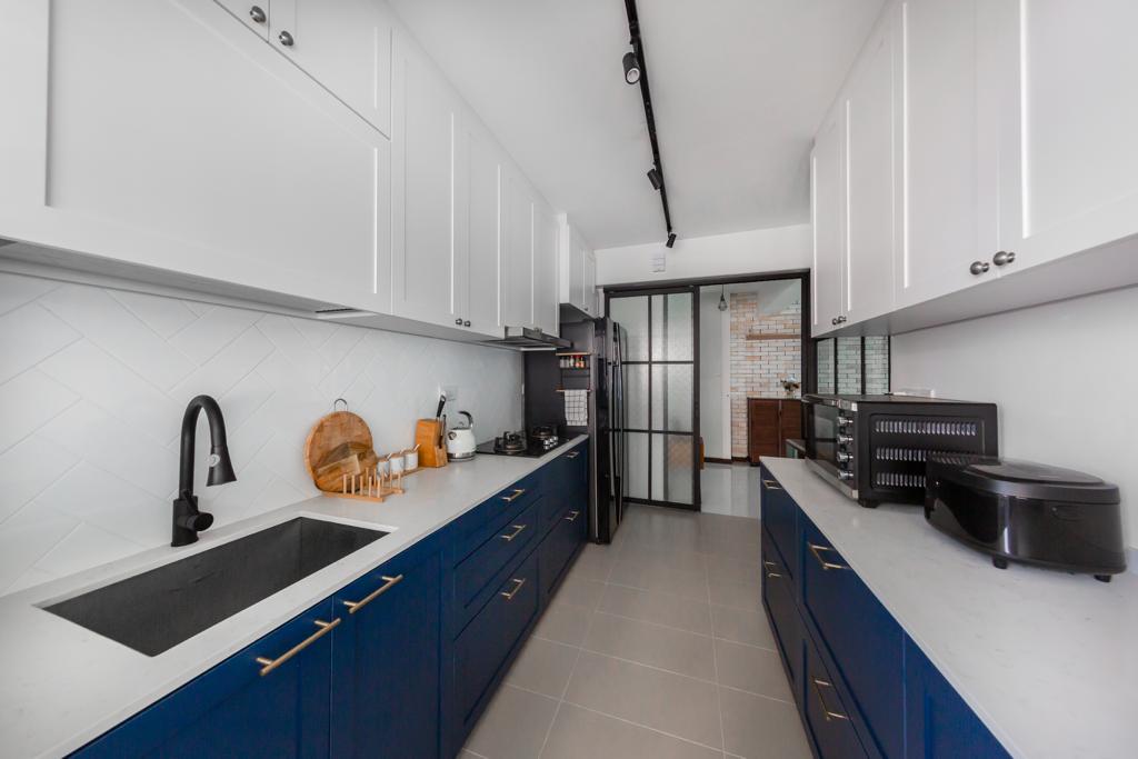 Industrial Design - Kitchen - HDB 4 Room - Design by Swiss Interior Design Pte Ltd