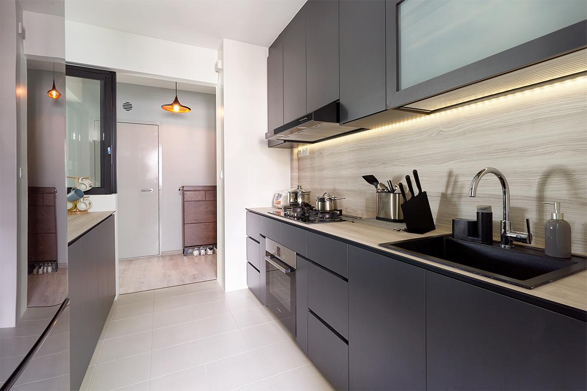 Contemporary Design - Kitchen - HDB 4 Room - Design by Swiss Interior Design Pte Ltd