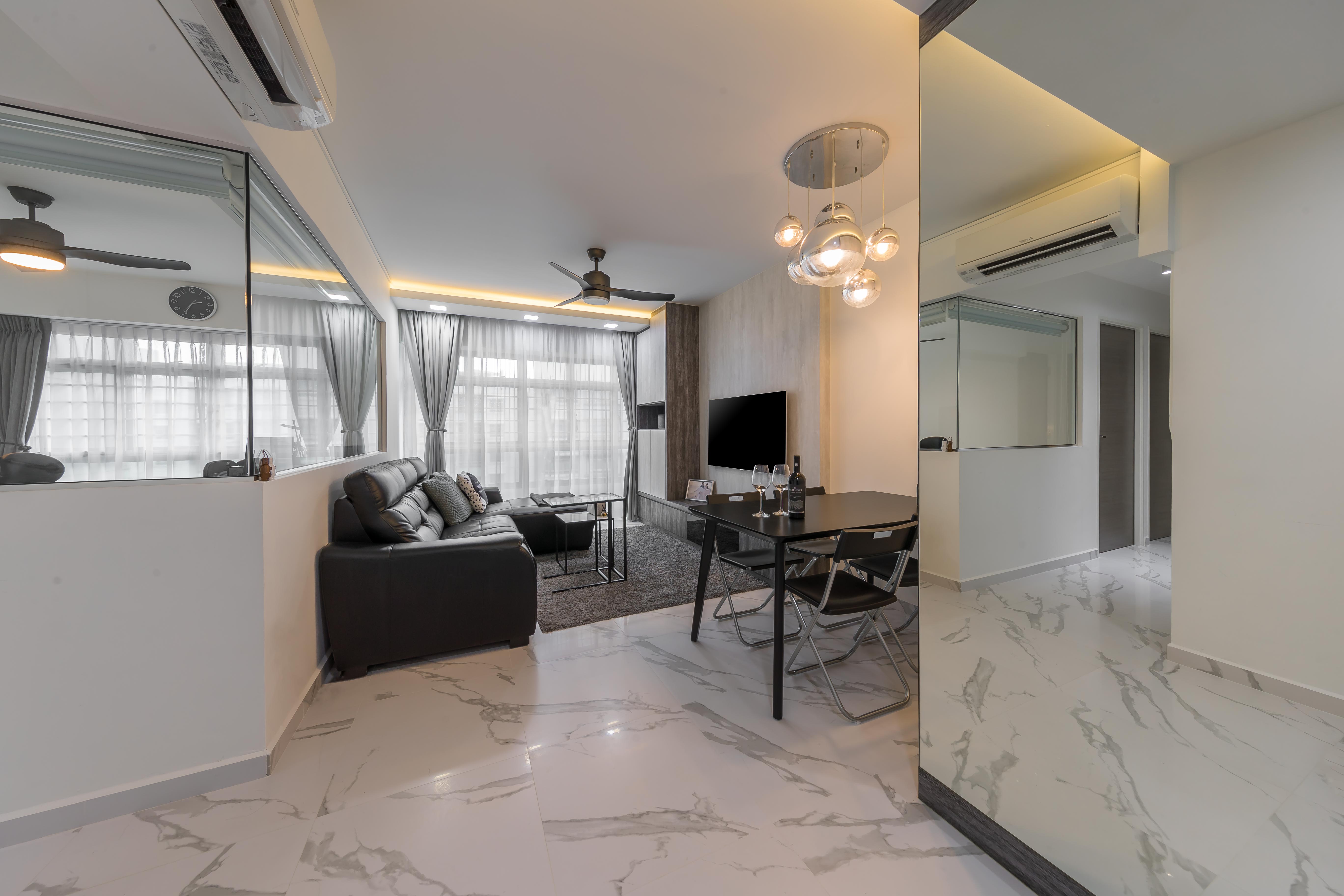 Modern Design - Living Room - HDB 4 Room - Design by Swiss Interior Design Pte Ltd