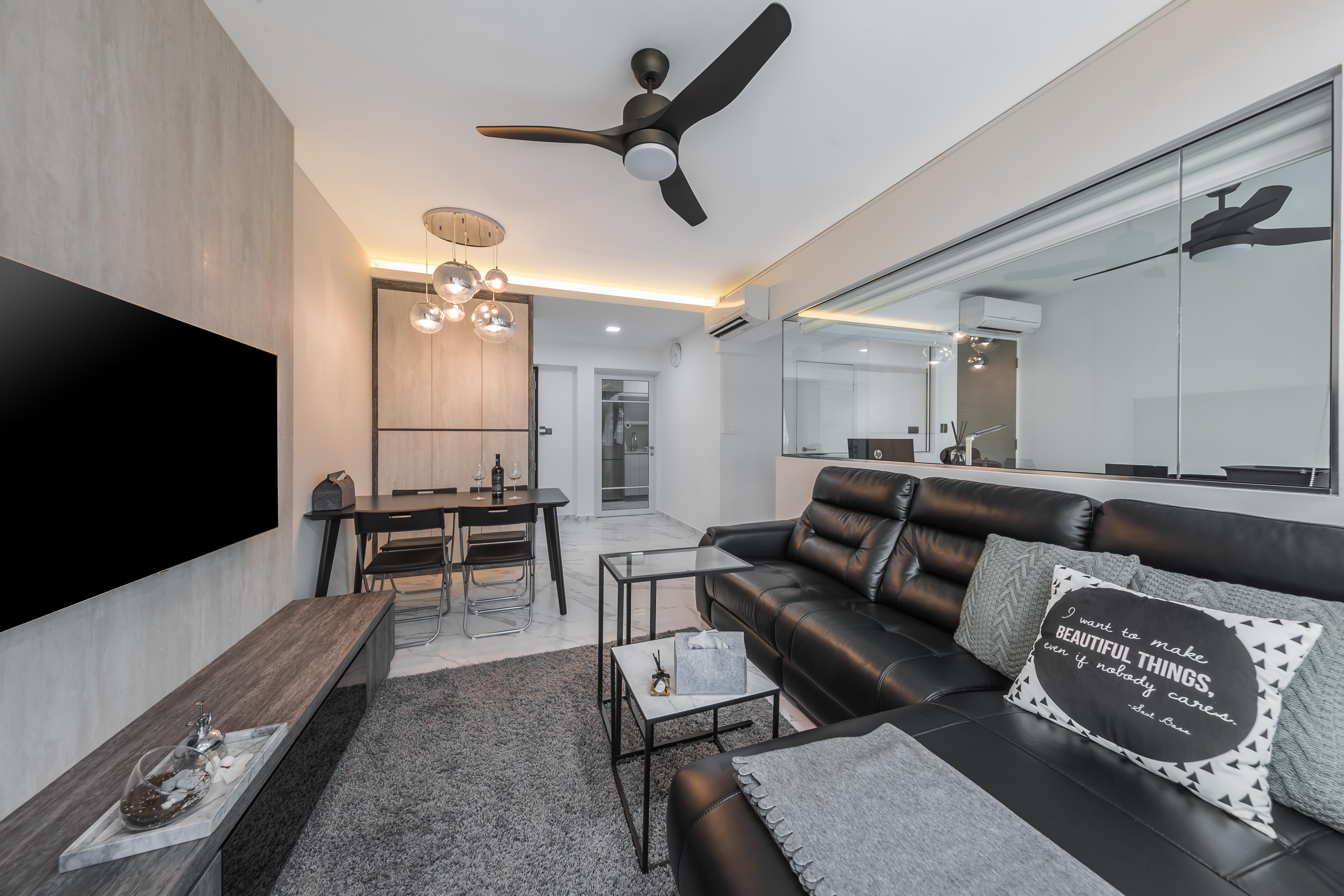 Modern Design - Living Room - HDB 4 Room - Design by Swiss Interior Design Pte Ltd