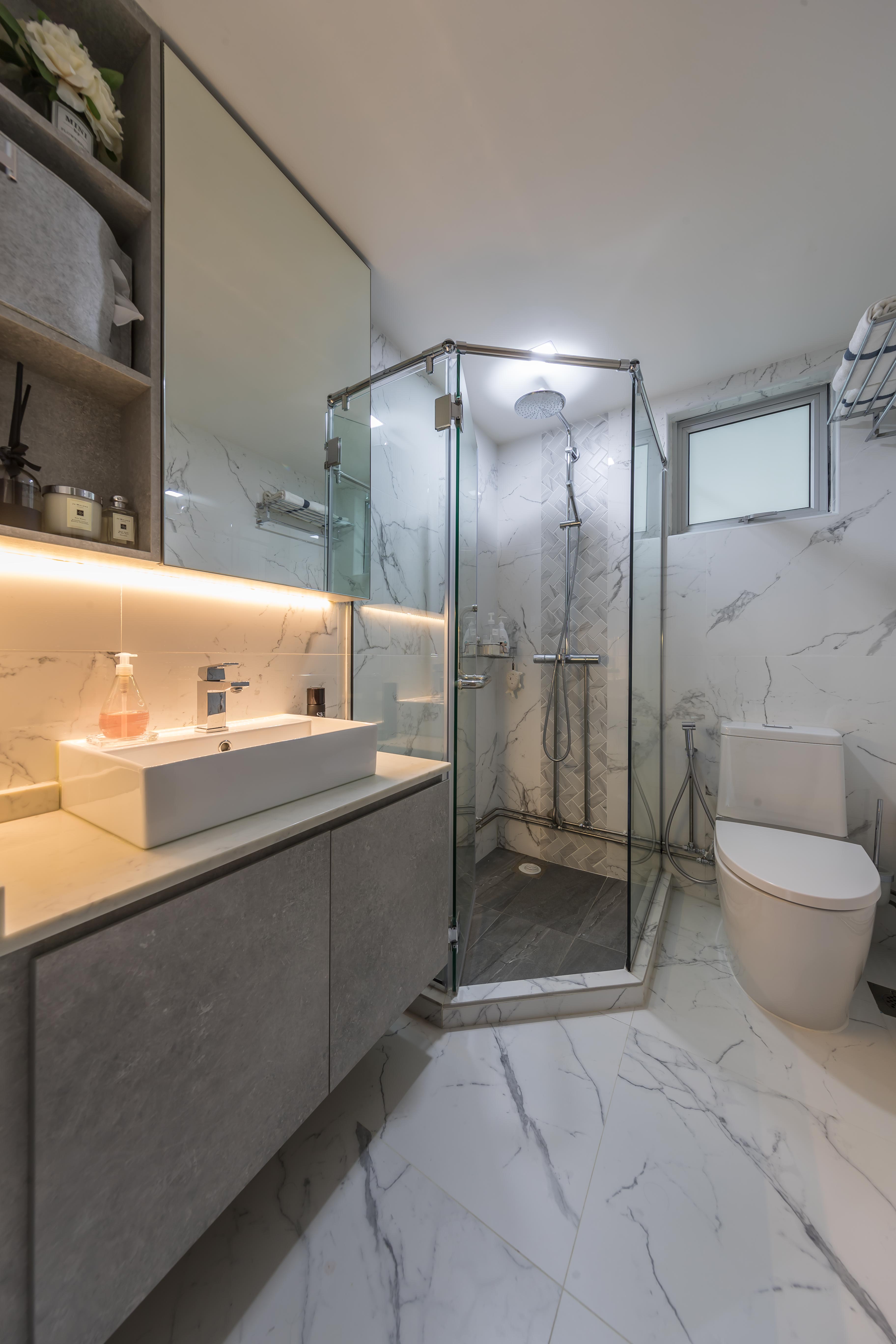 Modern Design - Bathroom - HDB 4 Room - Design by Swiss Interior Design Pte Ltd