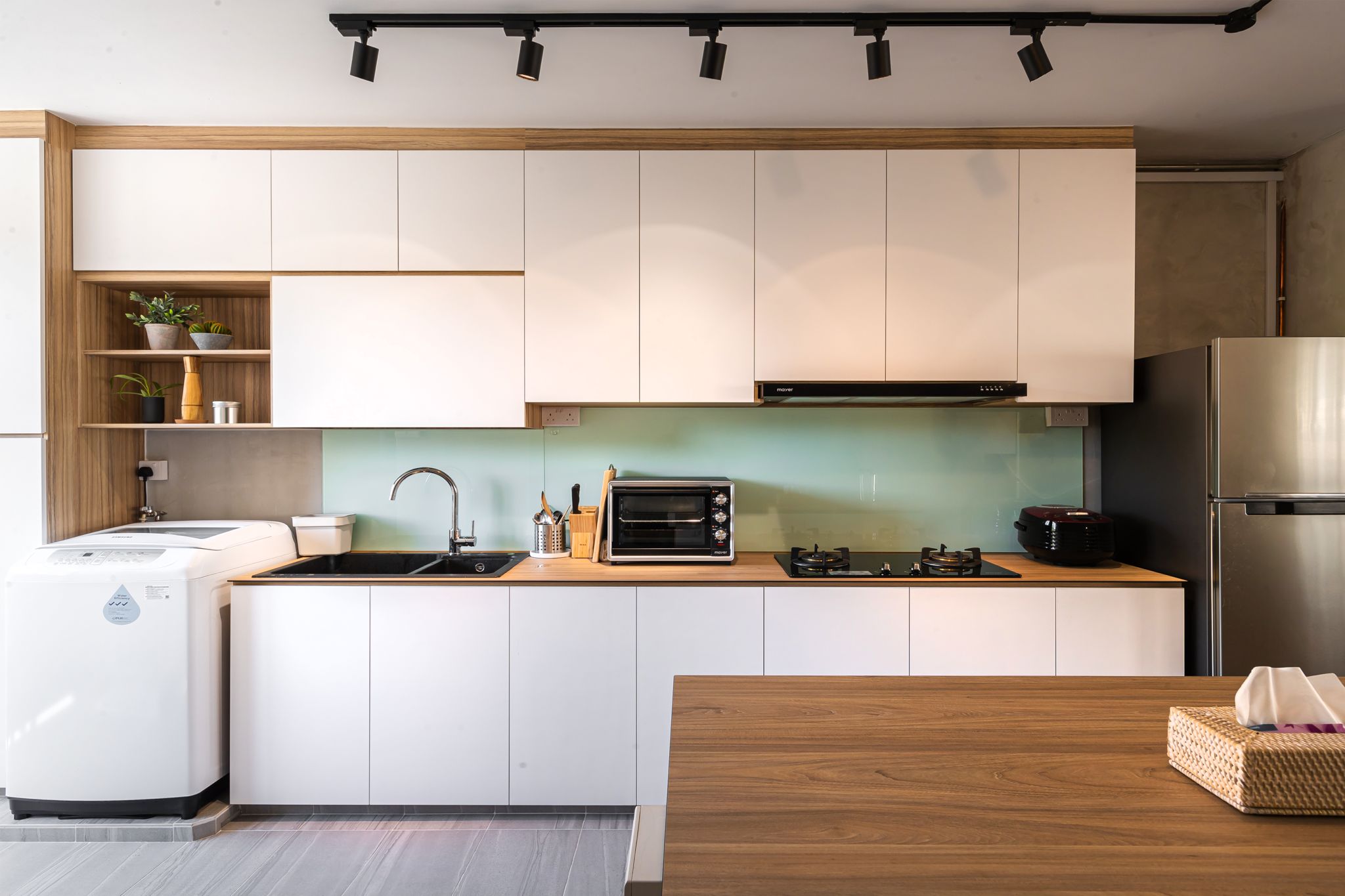 Modern, Retro, Scandinavian Design - Kitchen - HDB 4 Room - Design by Swiss Interior Design Pte Ltd