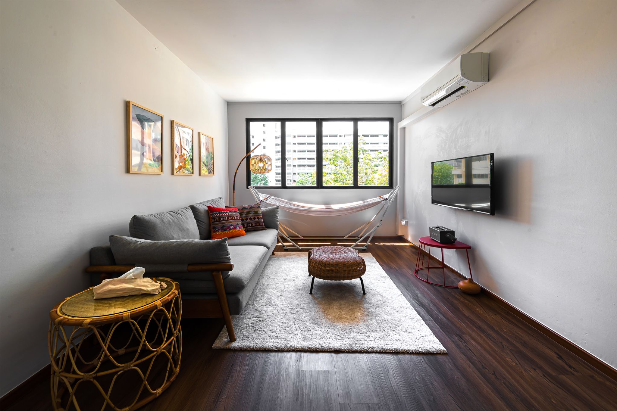 Modern, Retro, Scandinavian Design - Entertainment Room - HDB 4 Room - Design by Swiss Interior Design Pte Ltd