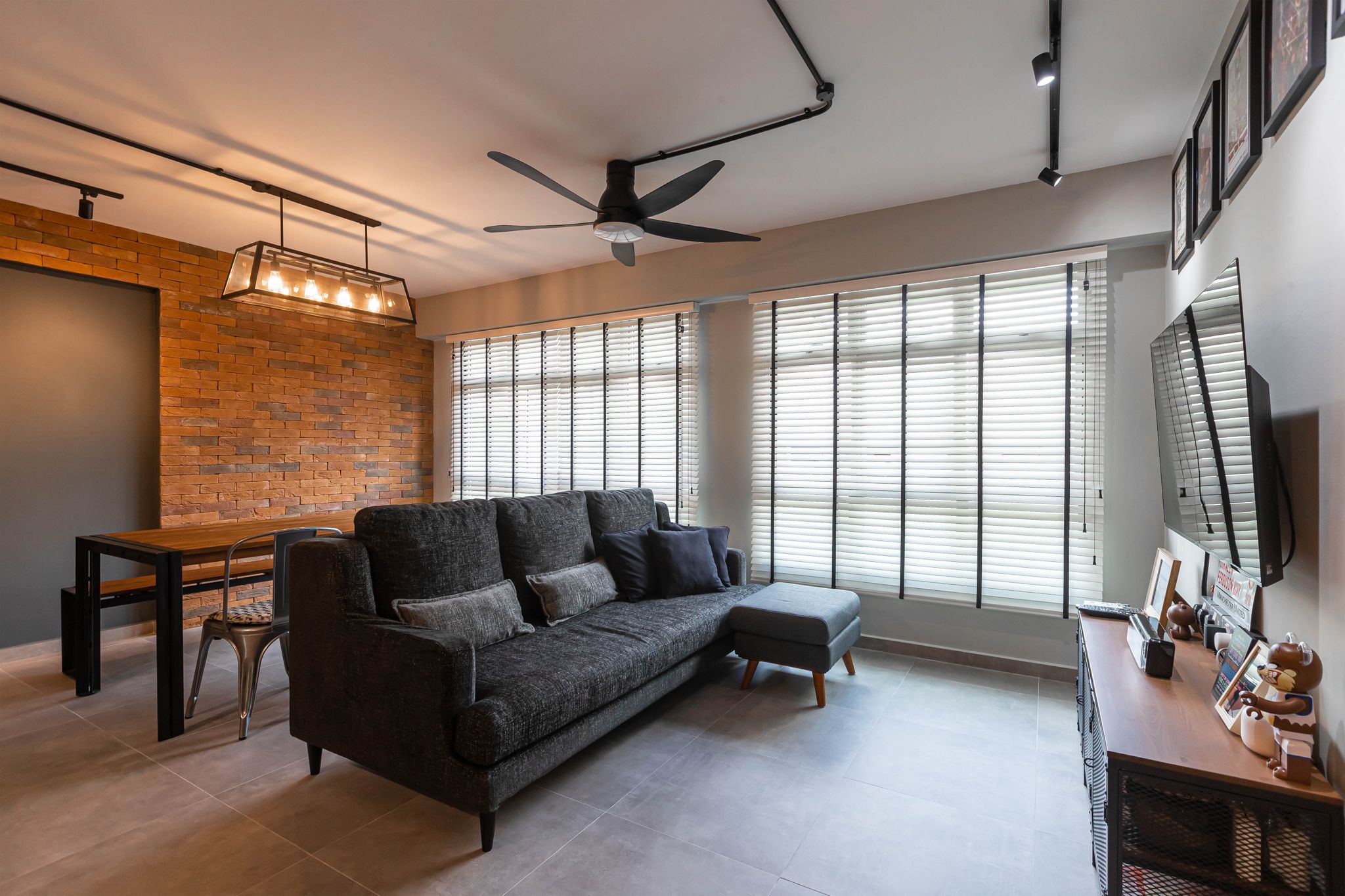 Industrial Design - Living Room - HDB 5 Room - Design by Swiss Interior Design Pte Ltd