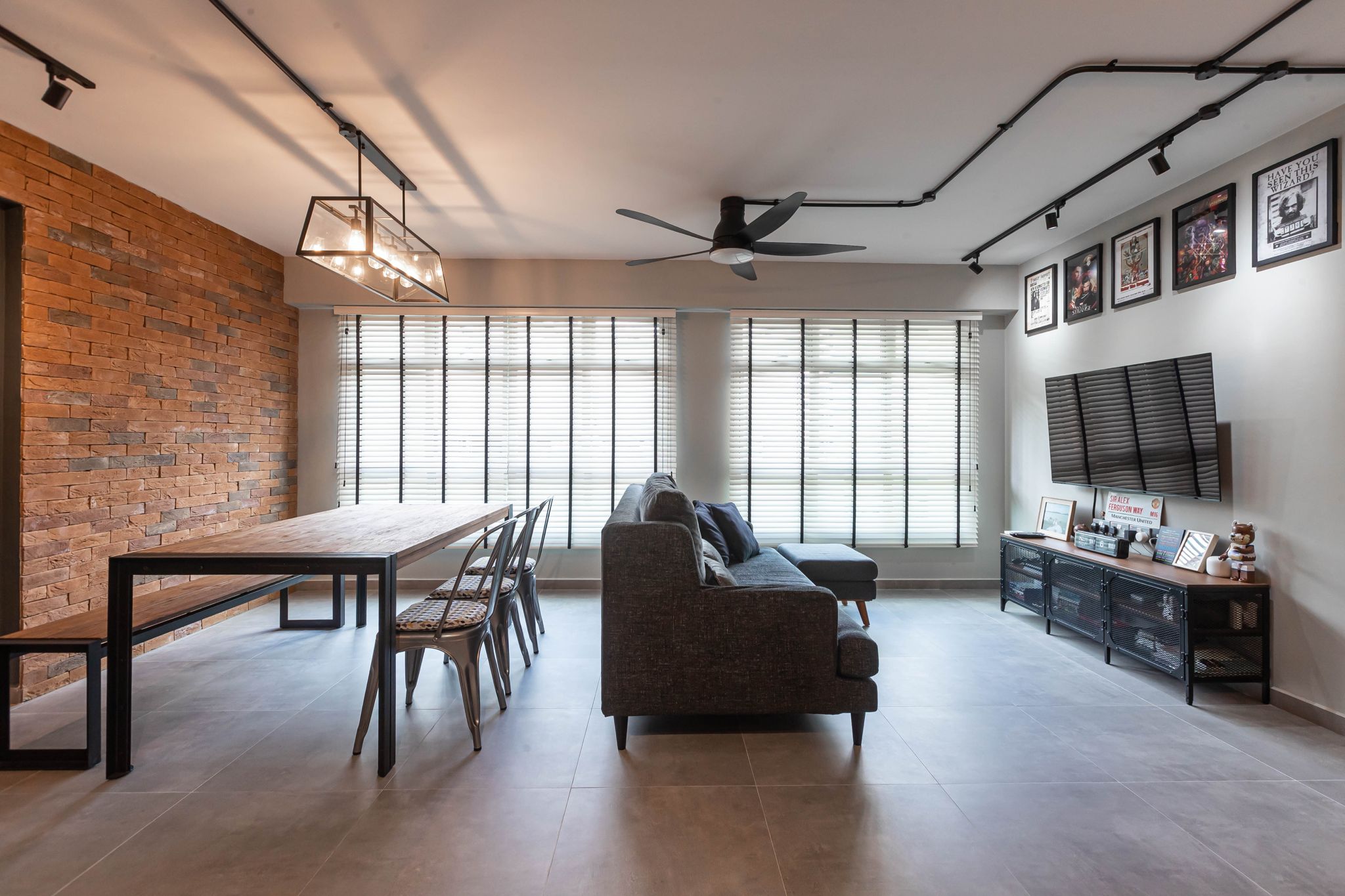 Industrial Design - Dining Room - HDB 5 Room - Design by Swiss Interior Design Pte Ltd