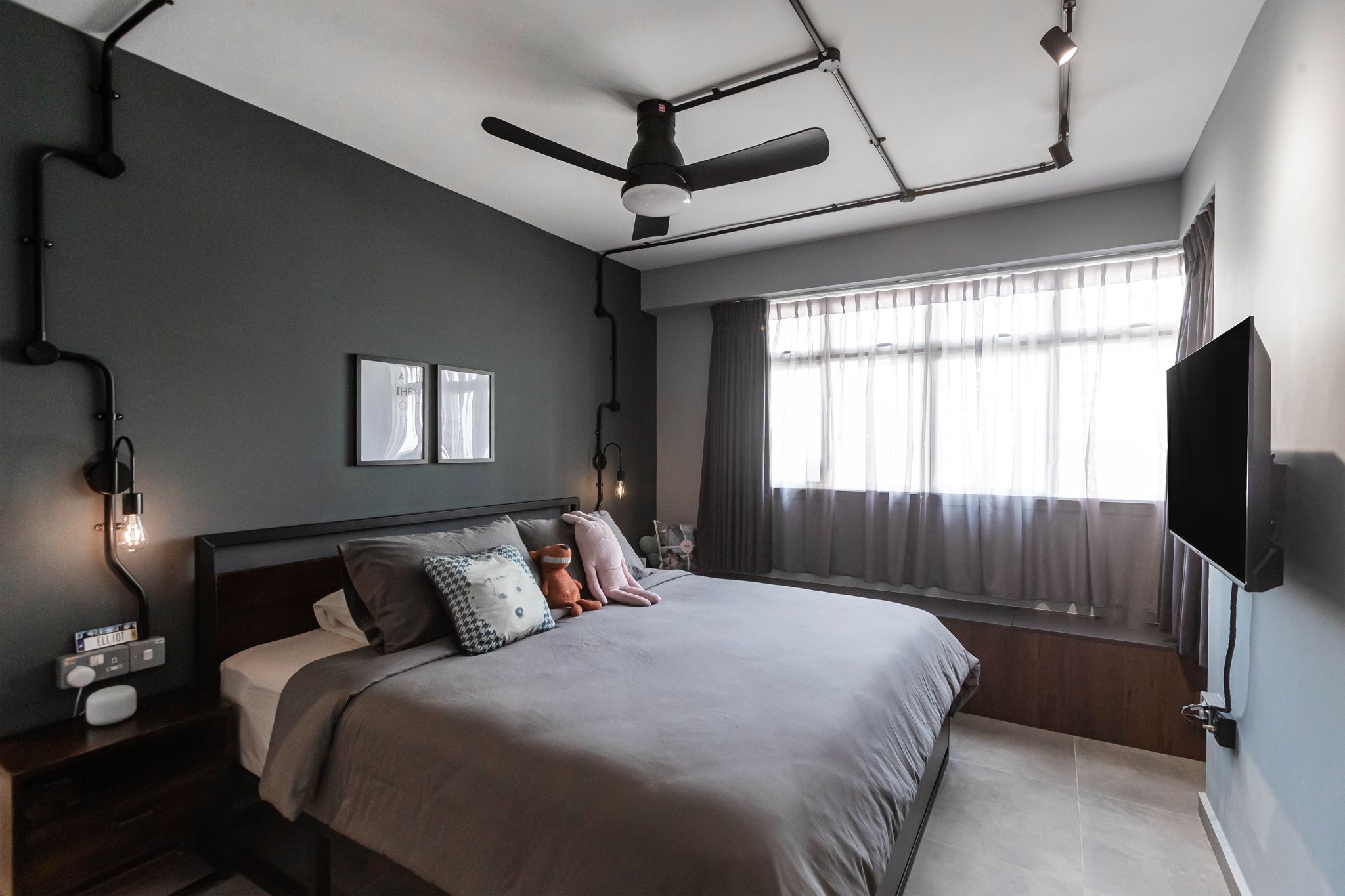 Industrial Design - Bedroom - HDB 5 Room - Design by Swiss Interior Design Pte Ltd