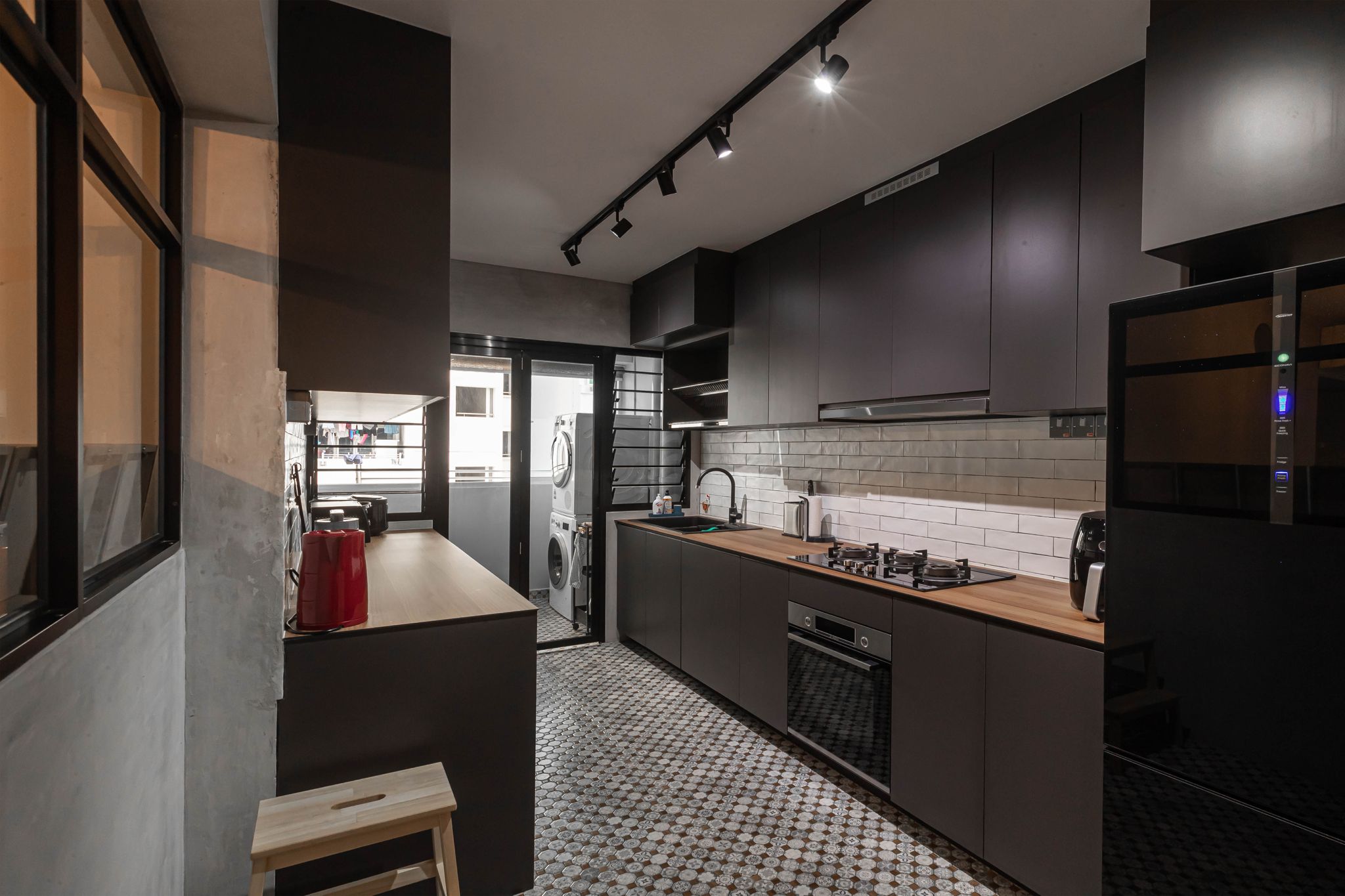 Industrial Design - Kitchen - HDB 5 Room - Design by Swiss Interior Design Pte Ltd