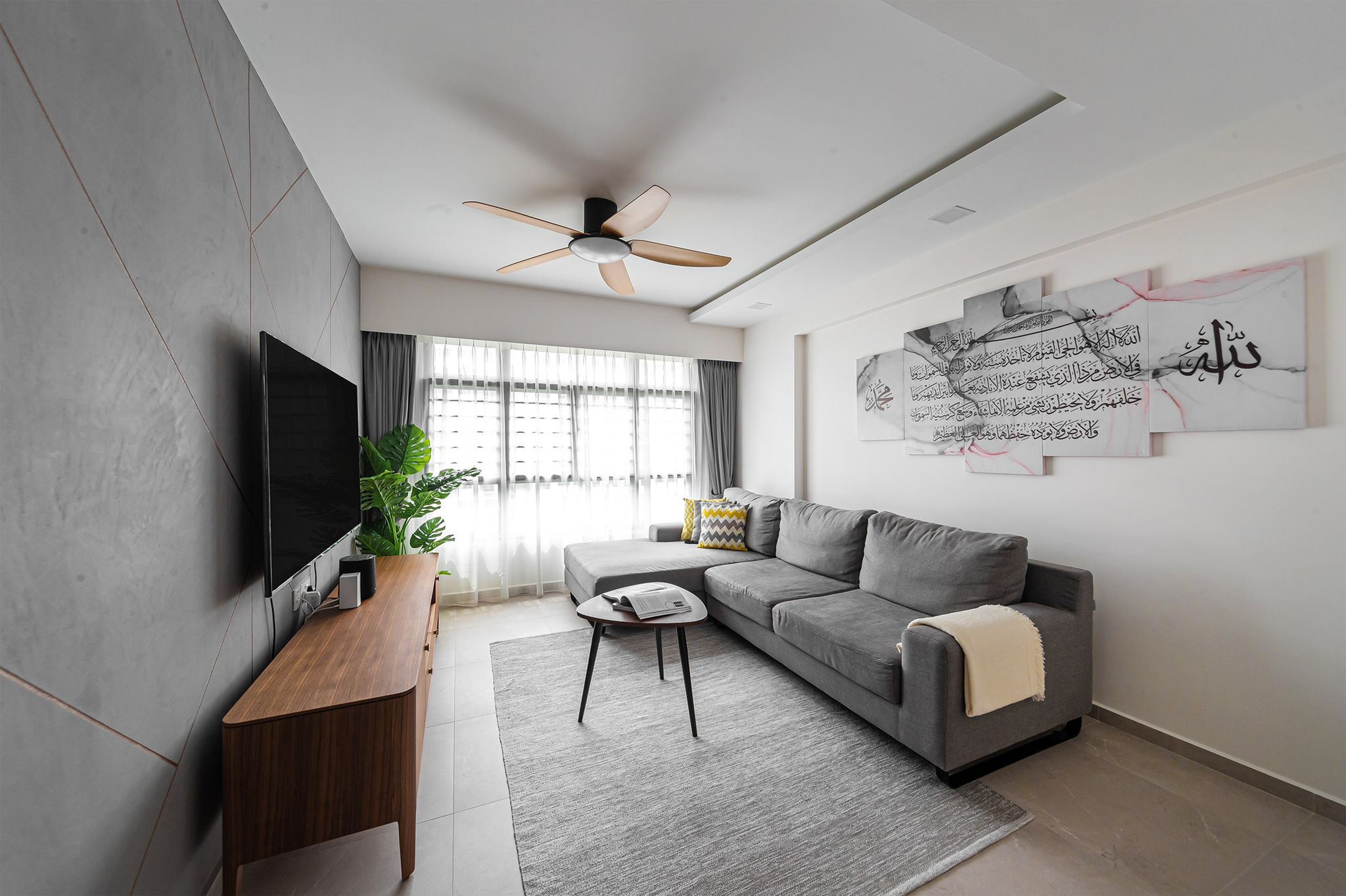 Eclectic Design - Living Room - HDB 4 Room - Design by Swiss Interior Design Pte Ltd