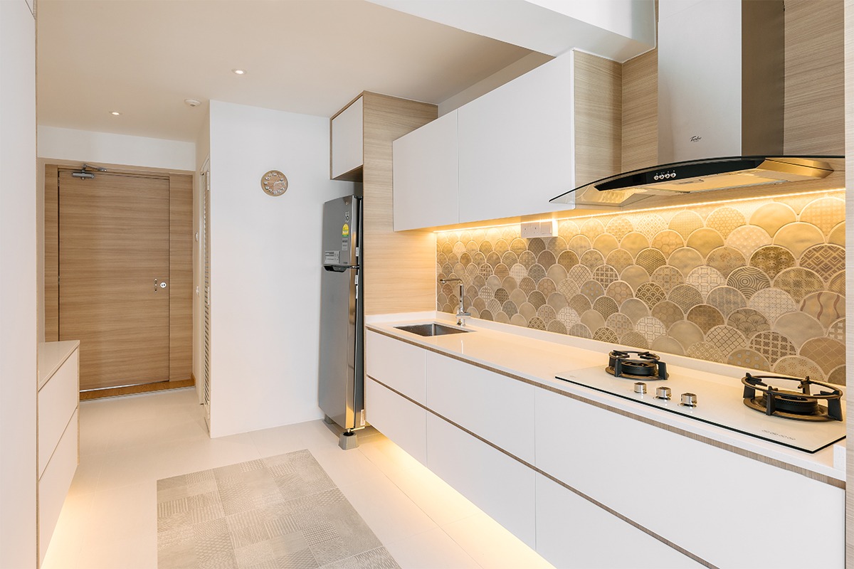 Retro Design - Kitchen - HDB 4 Room - Design by Swiss Interior Design Pte Ltd
