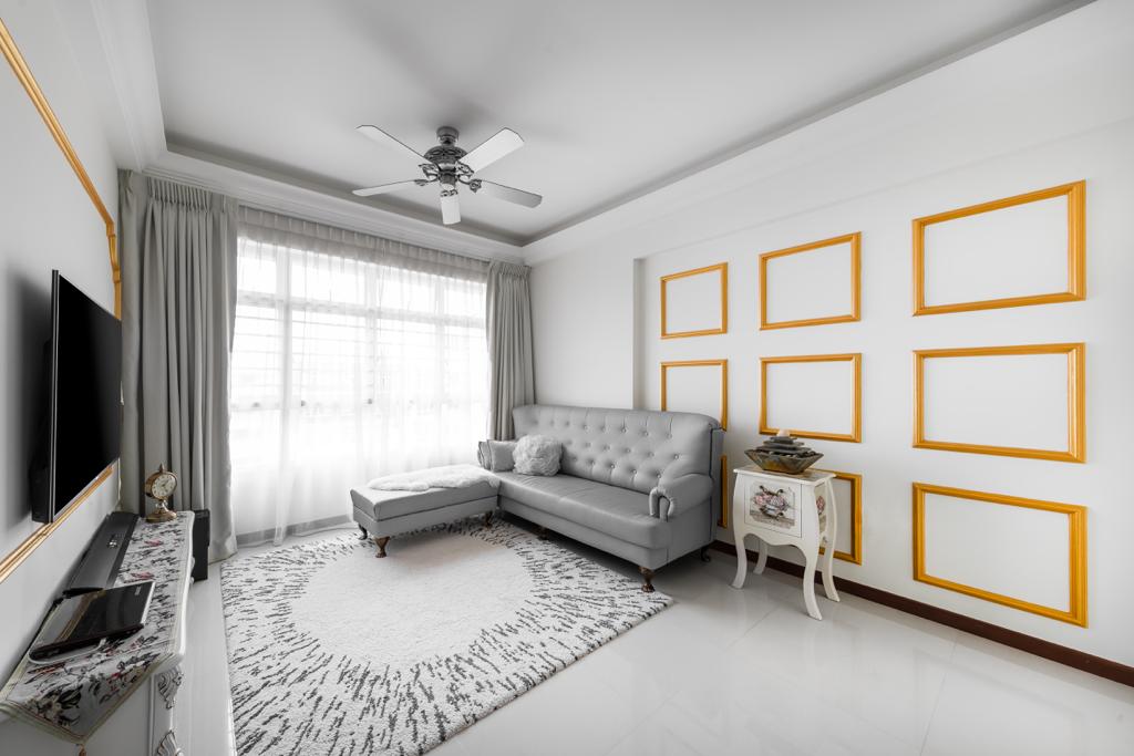 Victorian Design - Living Room - HDB 4 Room - Design by Swiss Interior Design Pte Ltd